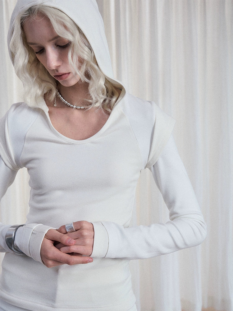 Two Layered Hooded Top