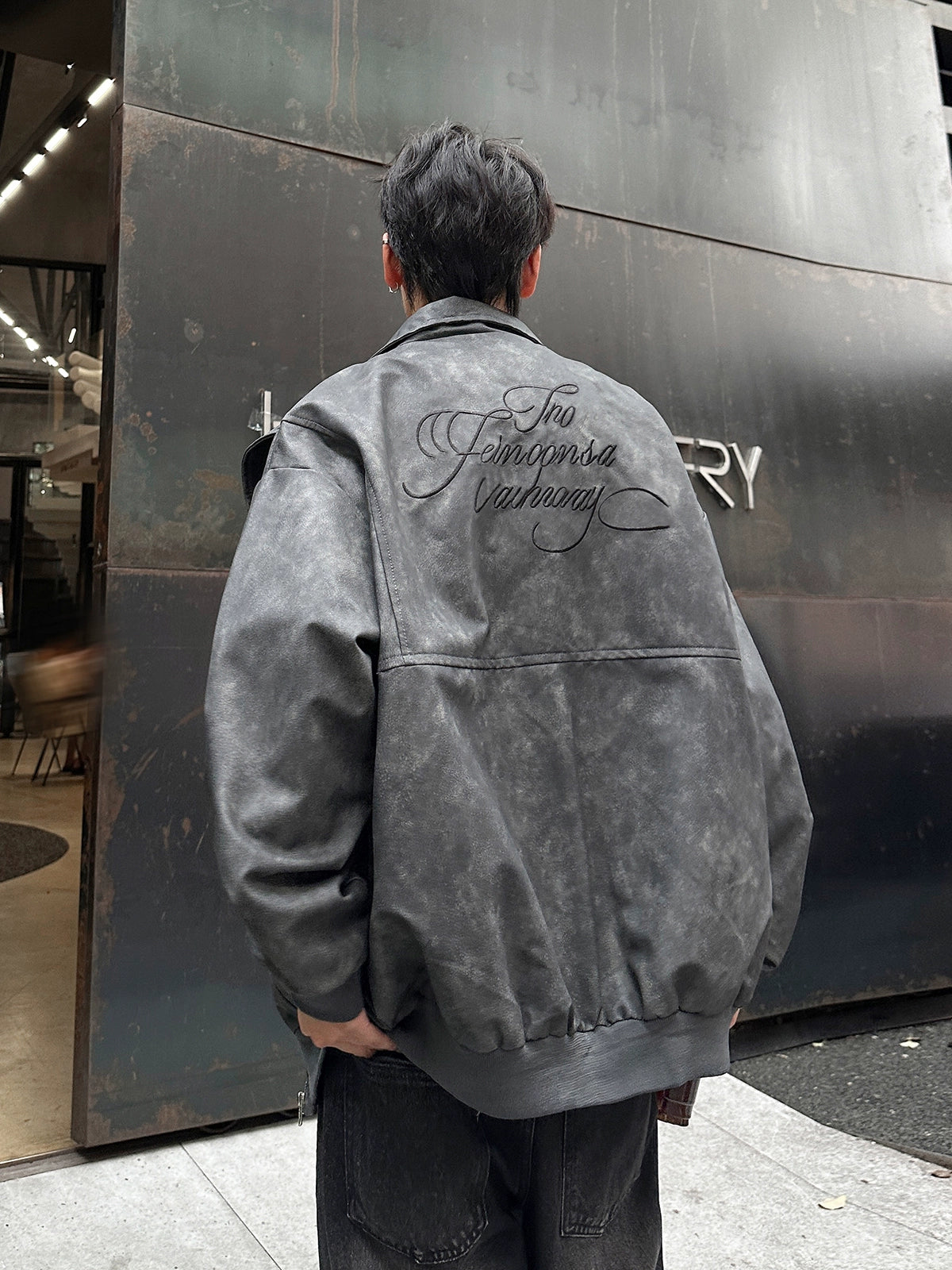 Oversized  Vintage Zip-Up Jacket