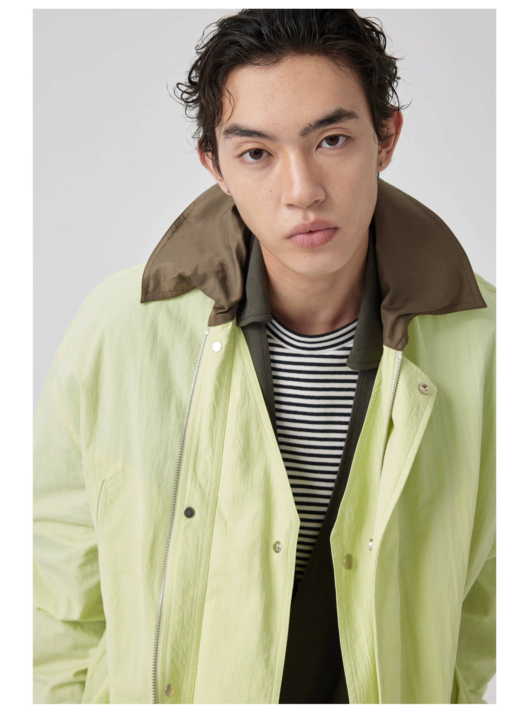 Contrast Collar Safari Jacket