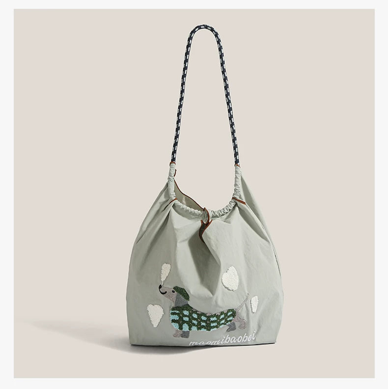 Cloudy Dachshund Sling Tote