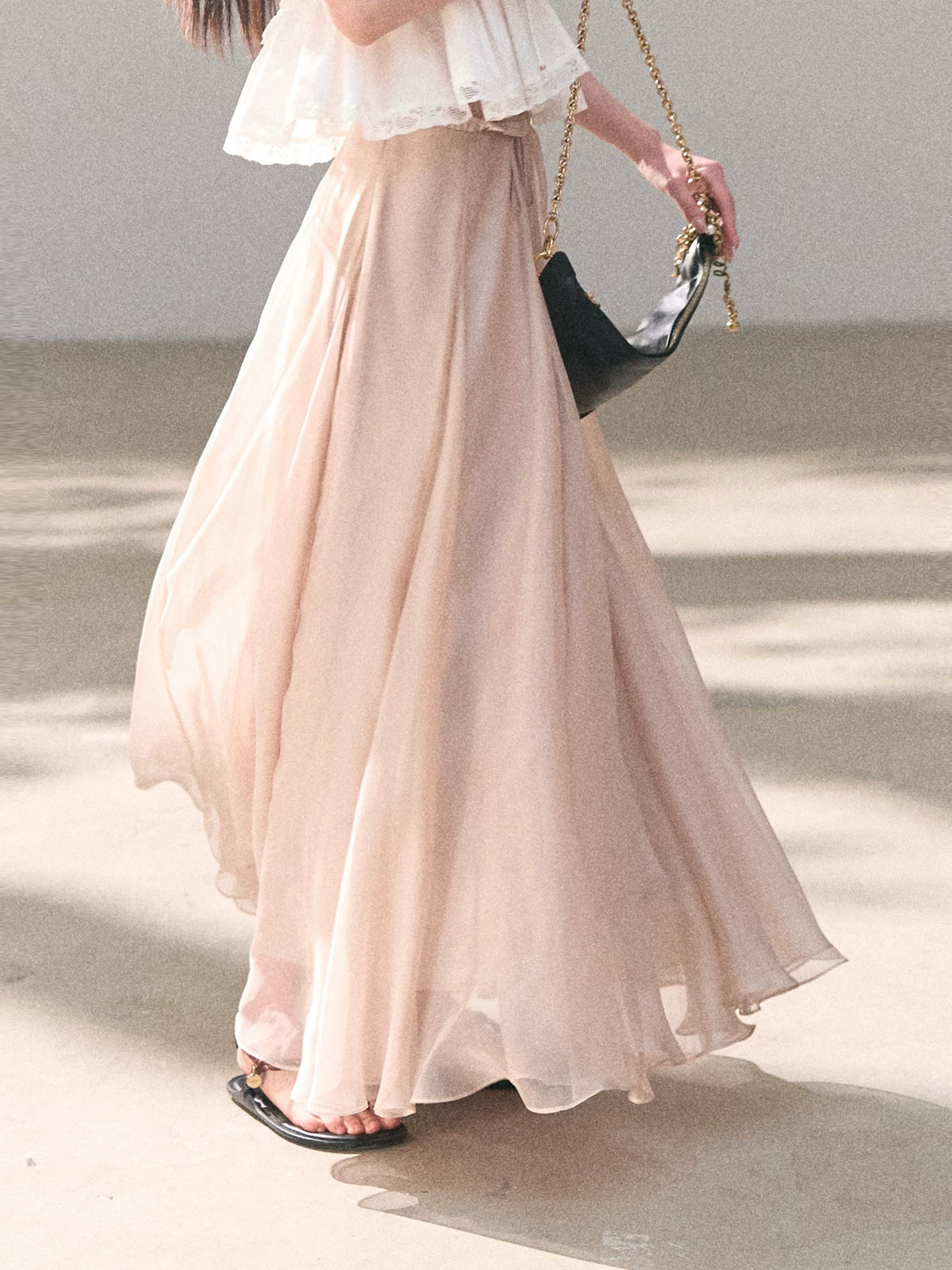 Blush Chiffon Dream Maxi Skirt