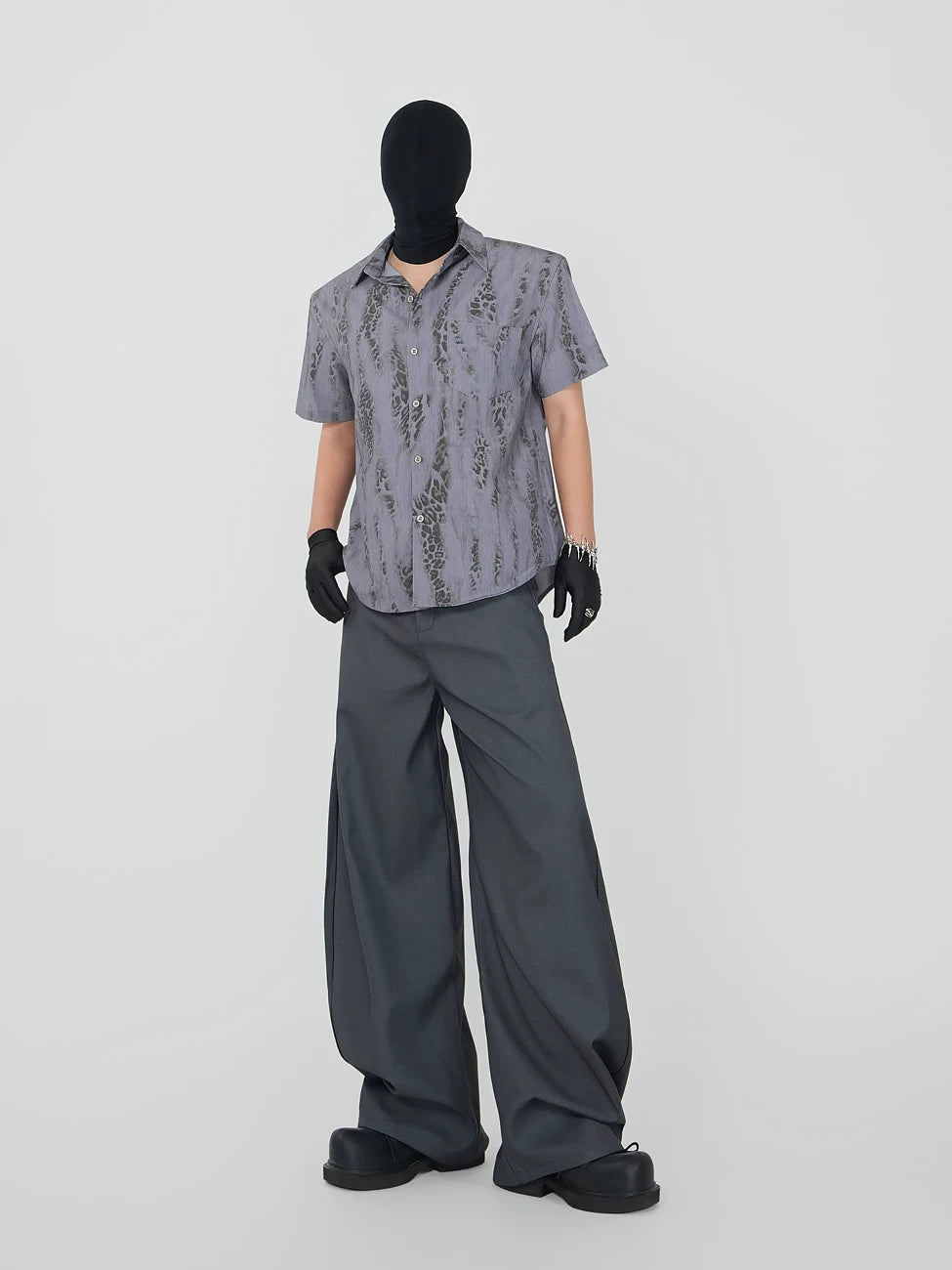 Slate Flow Ultra‑Wide Dress Trousers