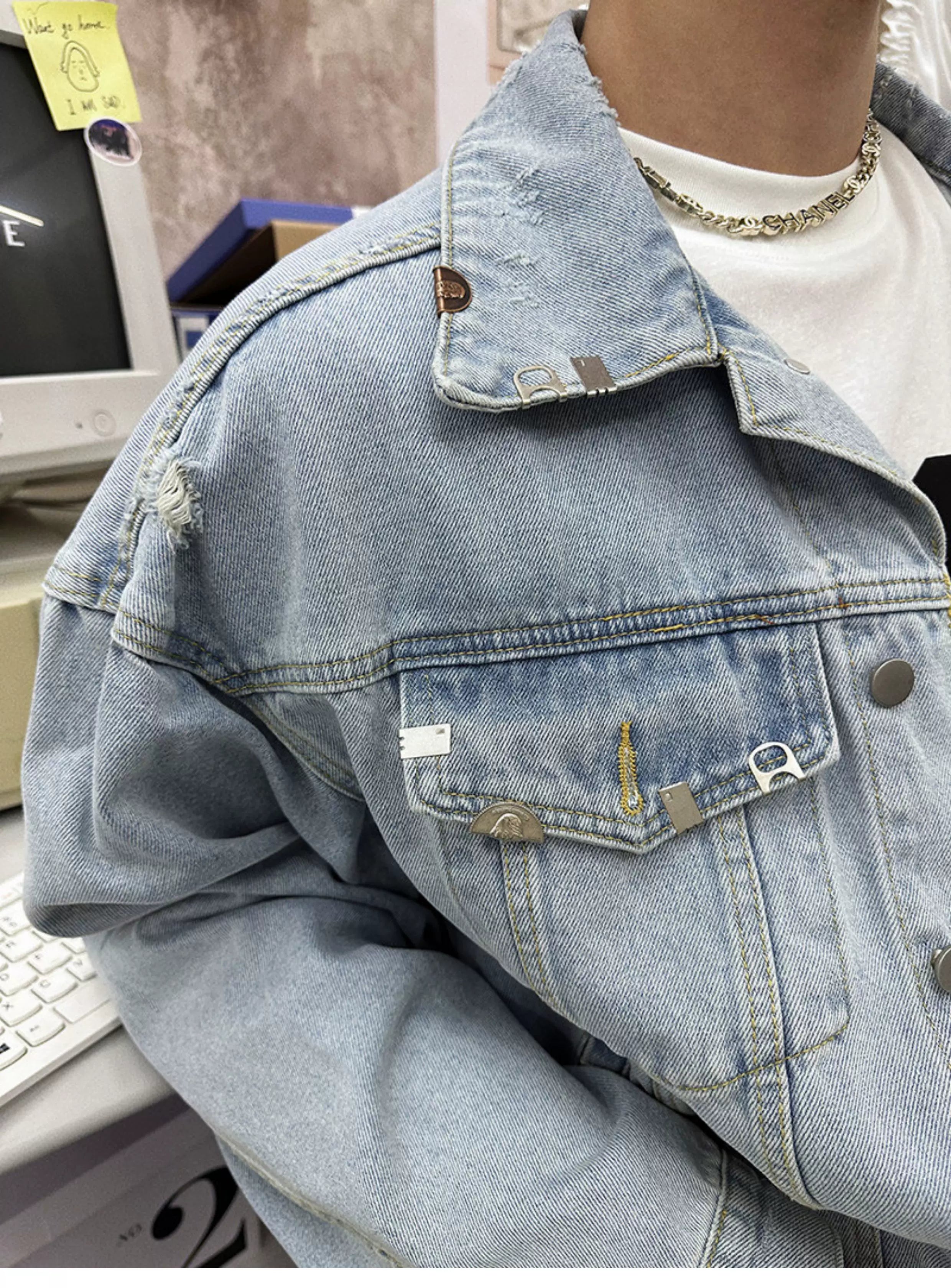 Staple Signal Light-Wash Hardware Trucker Jacket