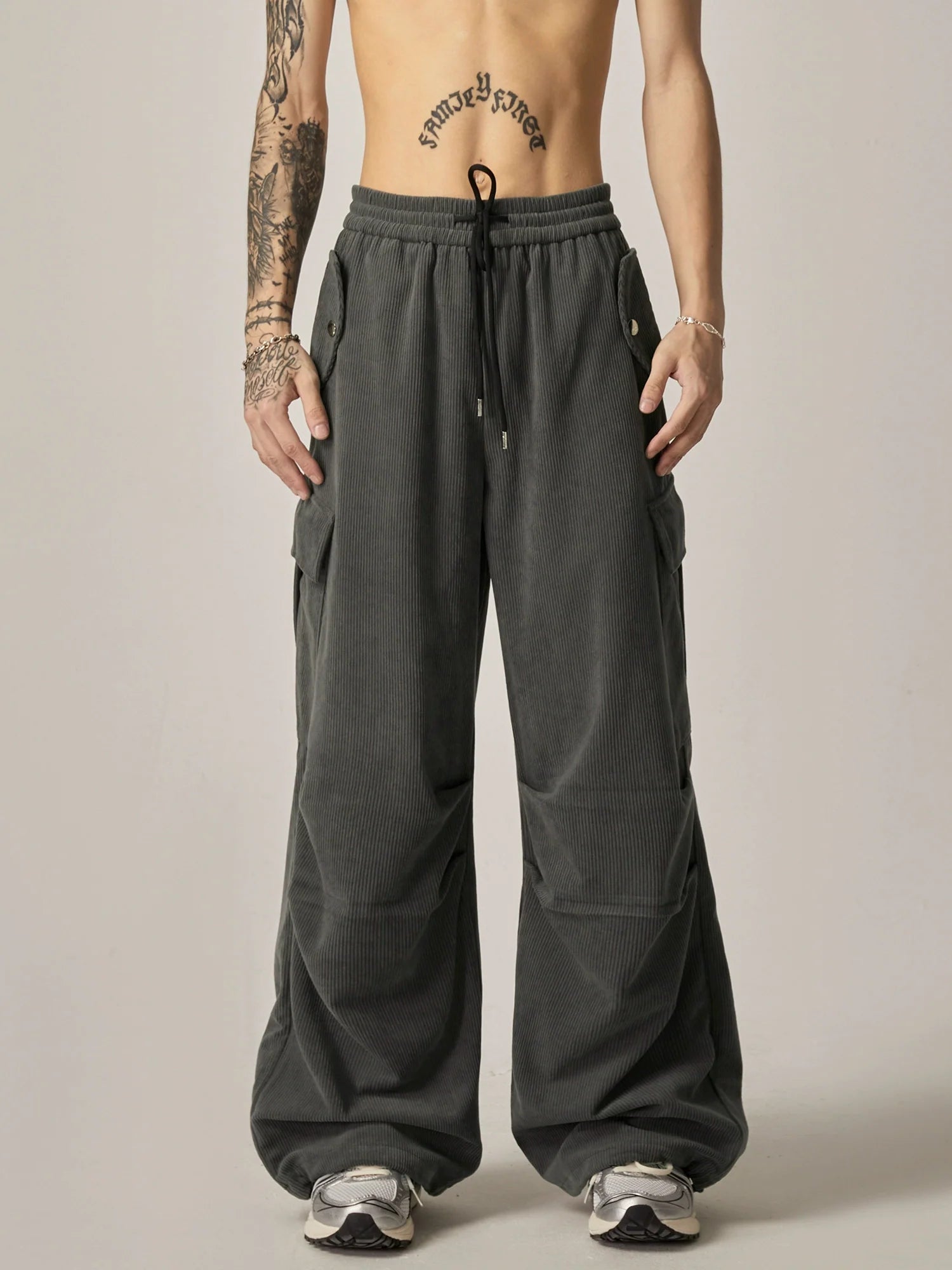 Noir Cascade Relaxed Cargo Lounge Pants