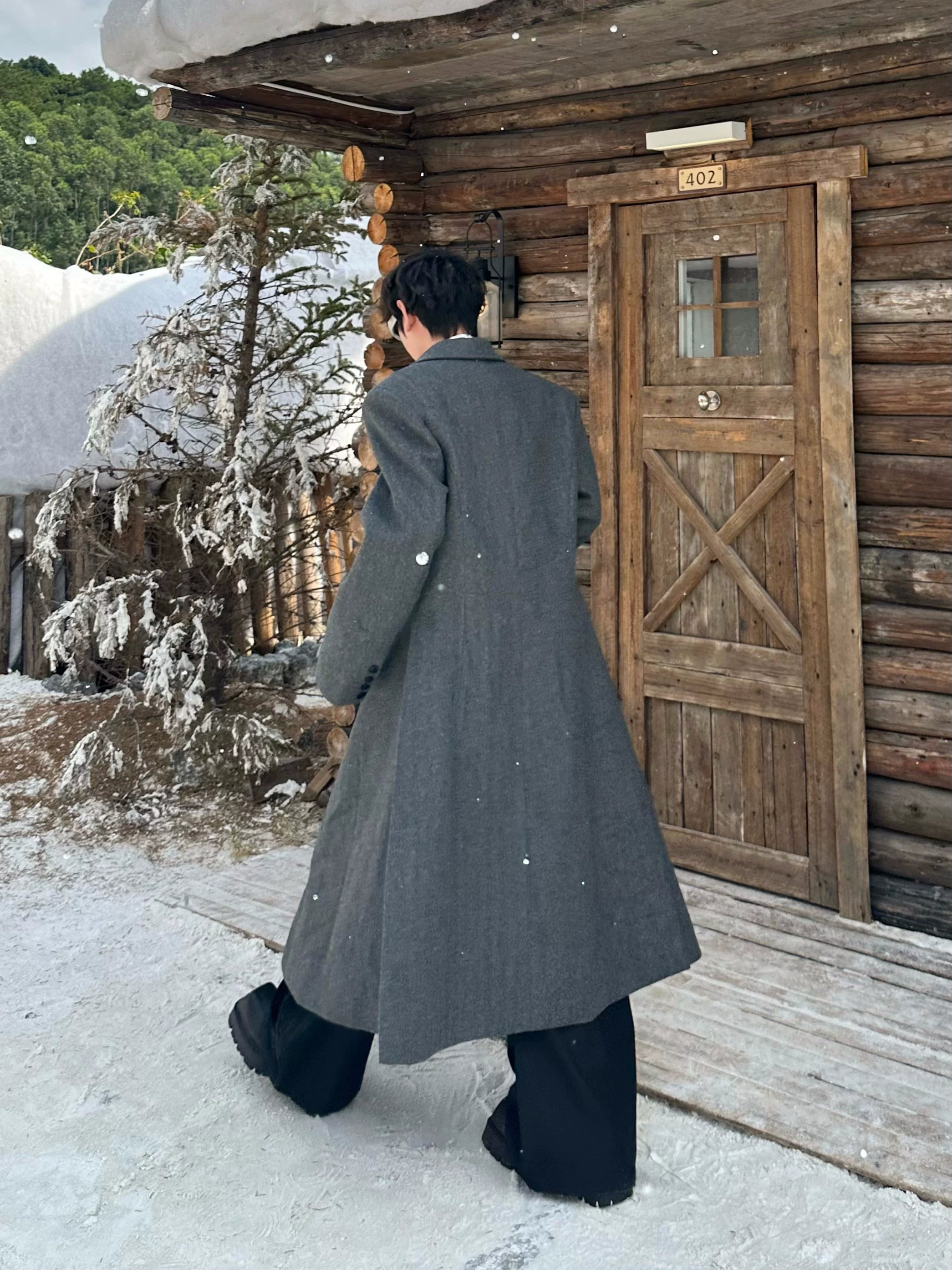 Granite Ascent Double-Breasted Overcoat