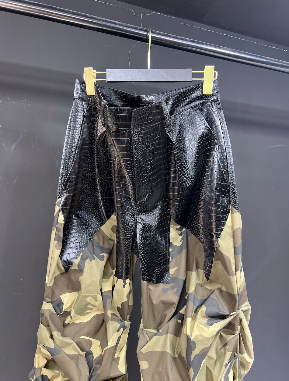 Reptile Recon Camo Ruched Flare Pants