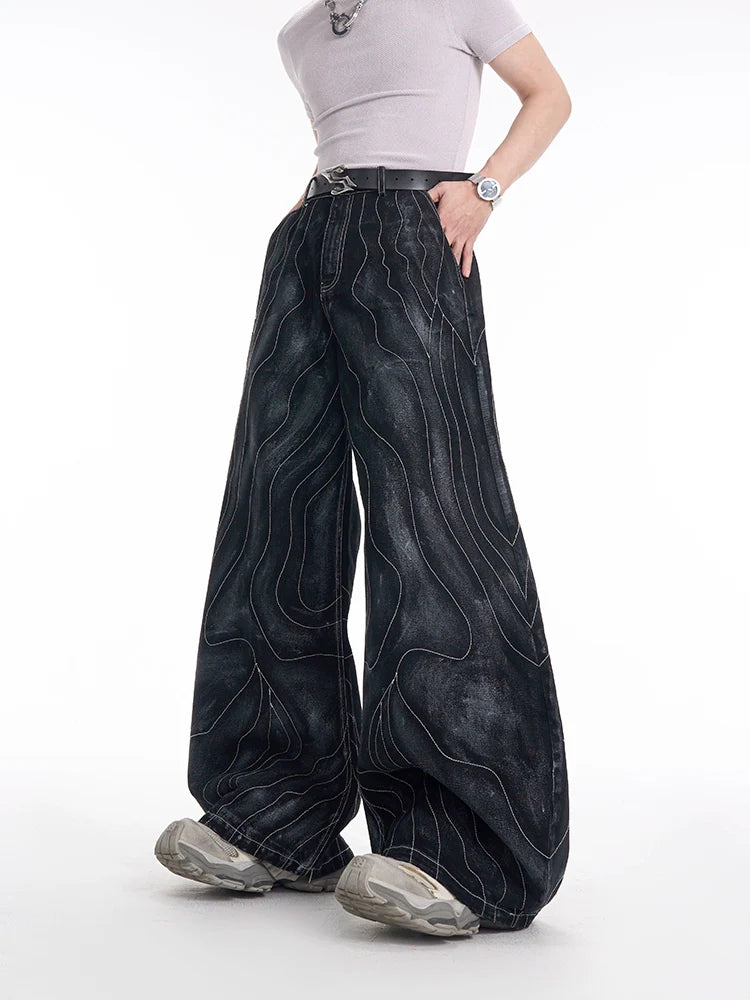 Topographic Denim Jacket and Pants Setup