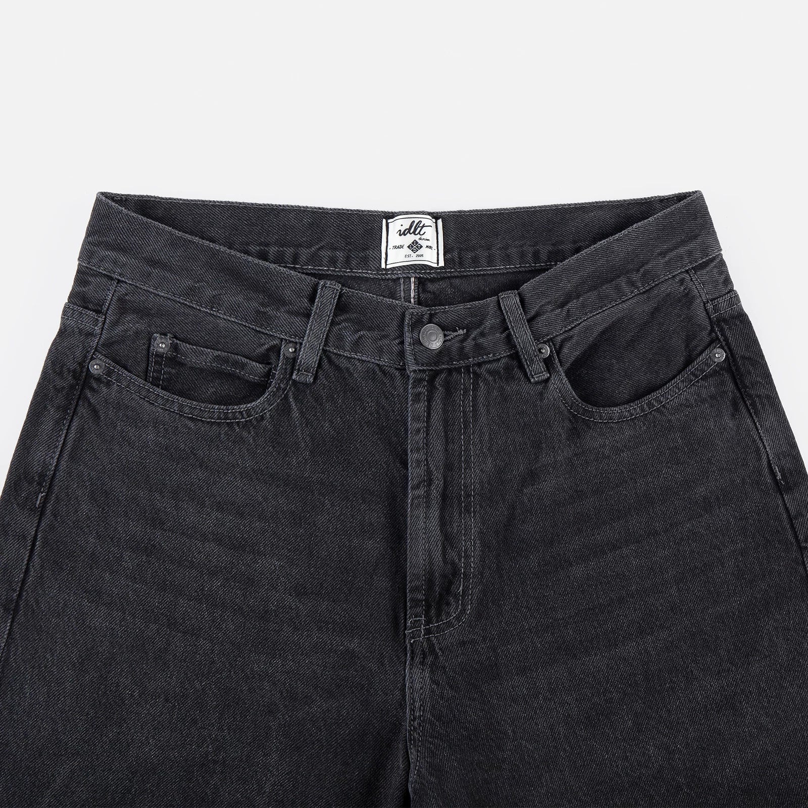 Coal Fade Wide-Leg Denim Pants