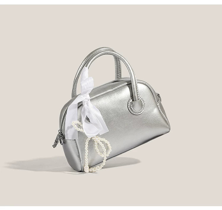 Moonlit Pearl Bow Mini Satchel