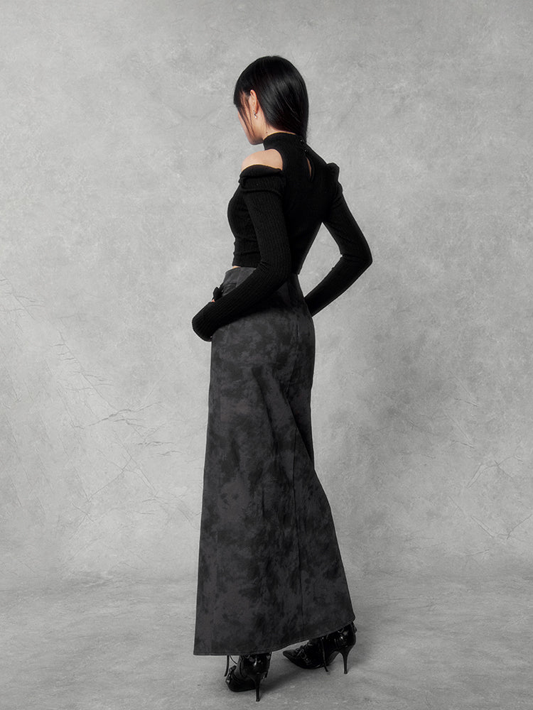 Gothic Buckle Maxi Skirt