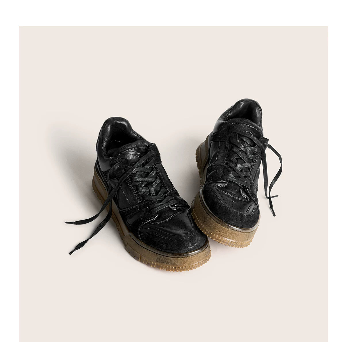 Vintage Washed Hand-Painted Chunky Sneakers