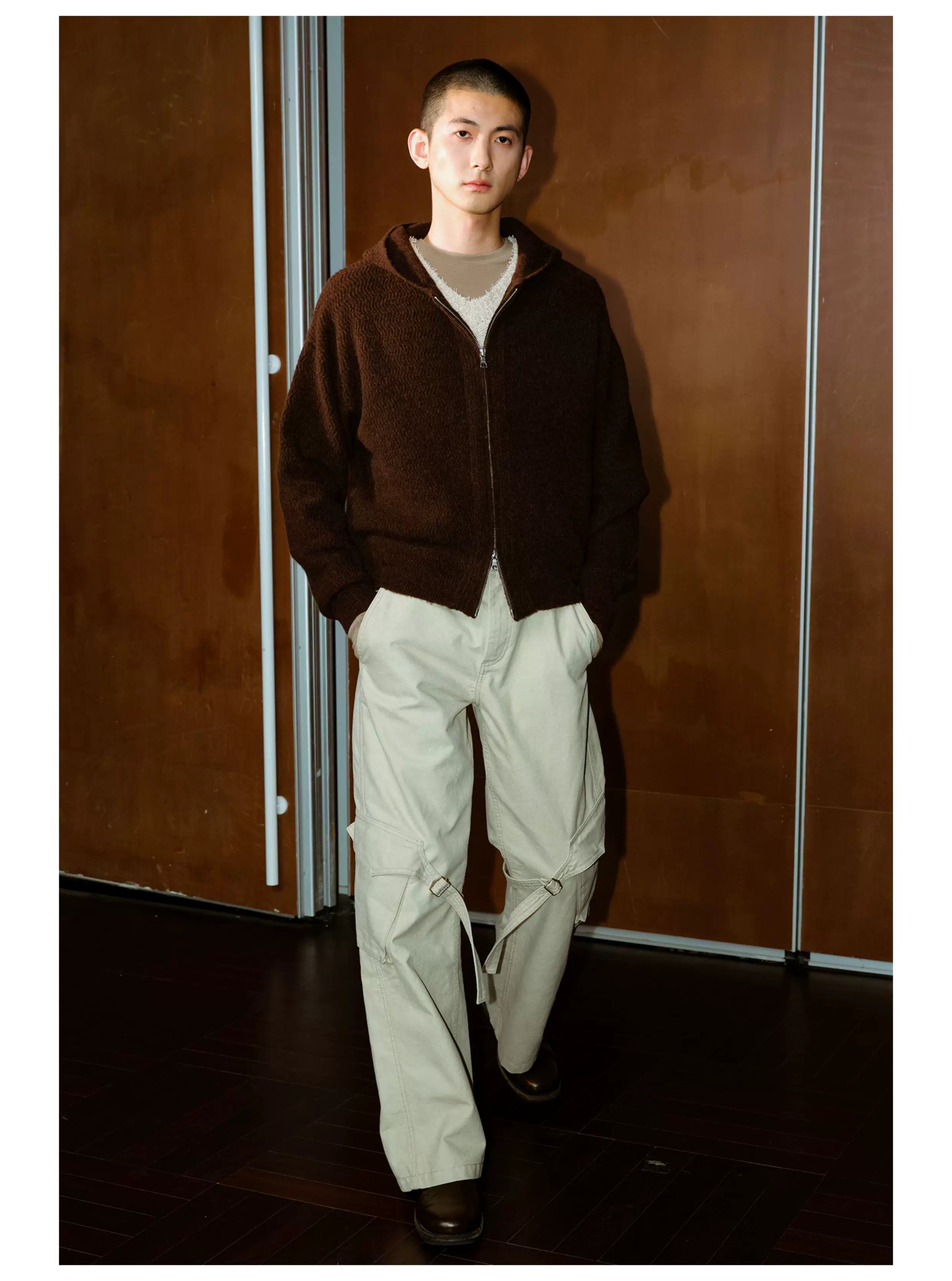 Mochafuzz Cropped Knit Hoodie