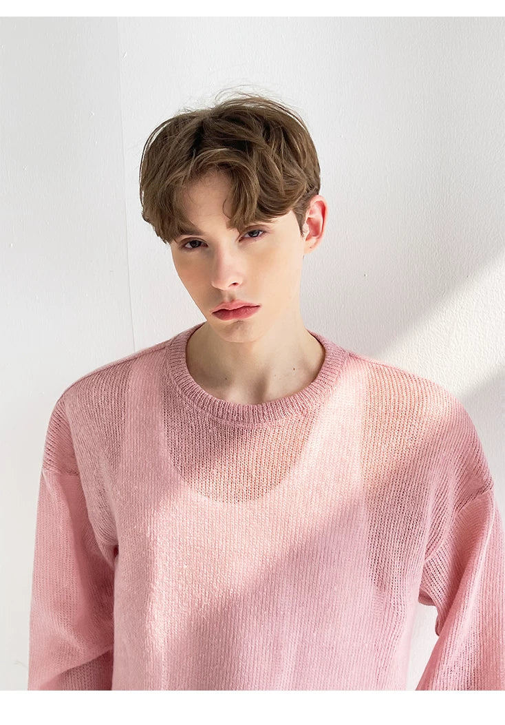 Blush Haze Sheer Knit Sweater