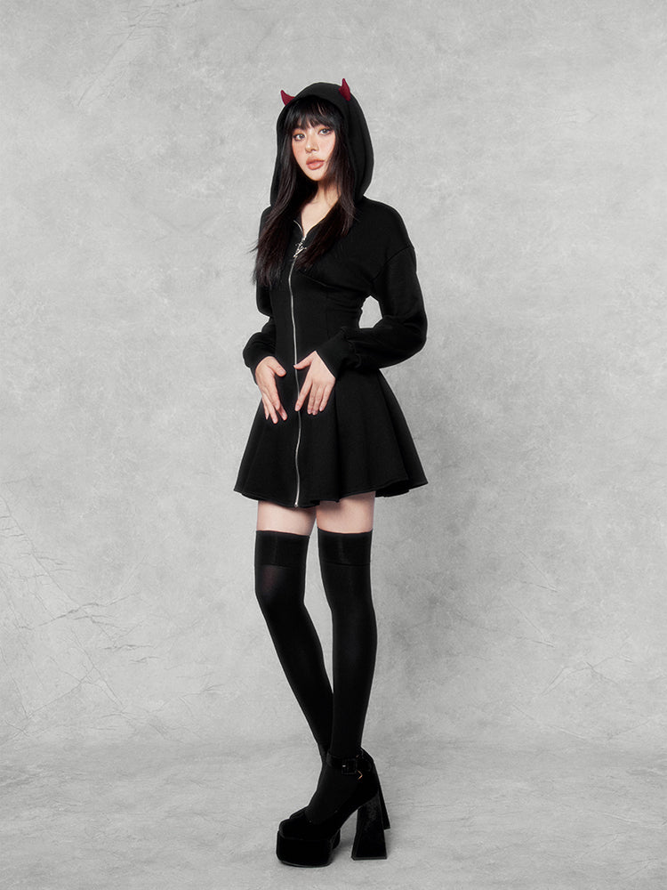 Devil Wing Hoodie Dress