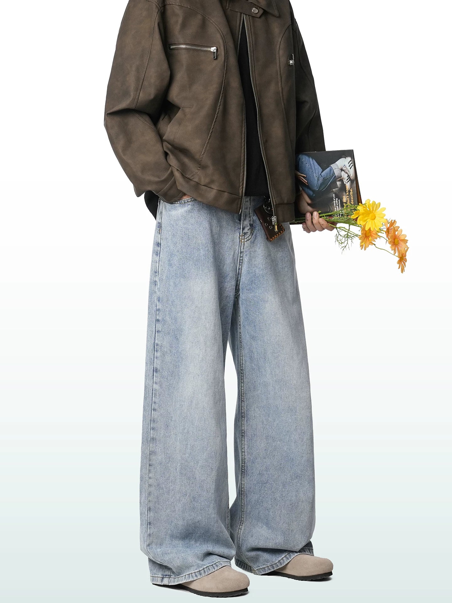 Harbor Fade Wide-Leg Jeans