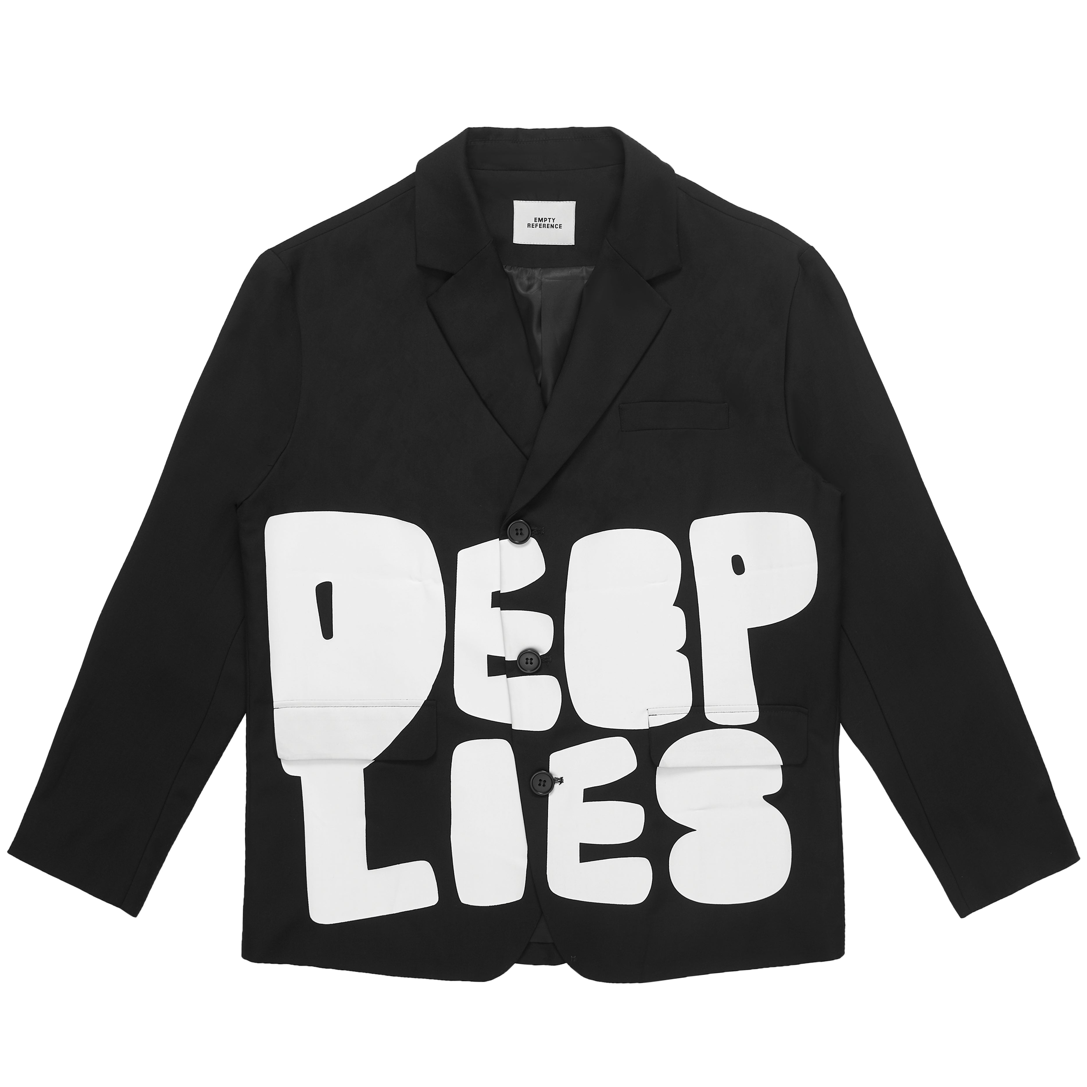 Mysterious Deep Lies Print Suit Blazer - chiclara