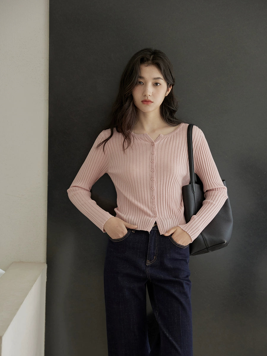 Ribbed Knit Cardigan