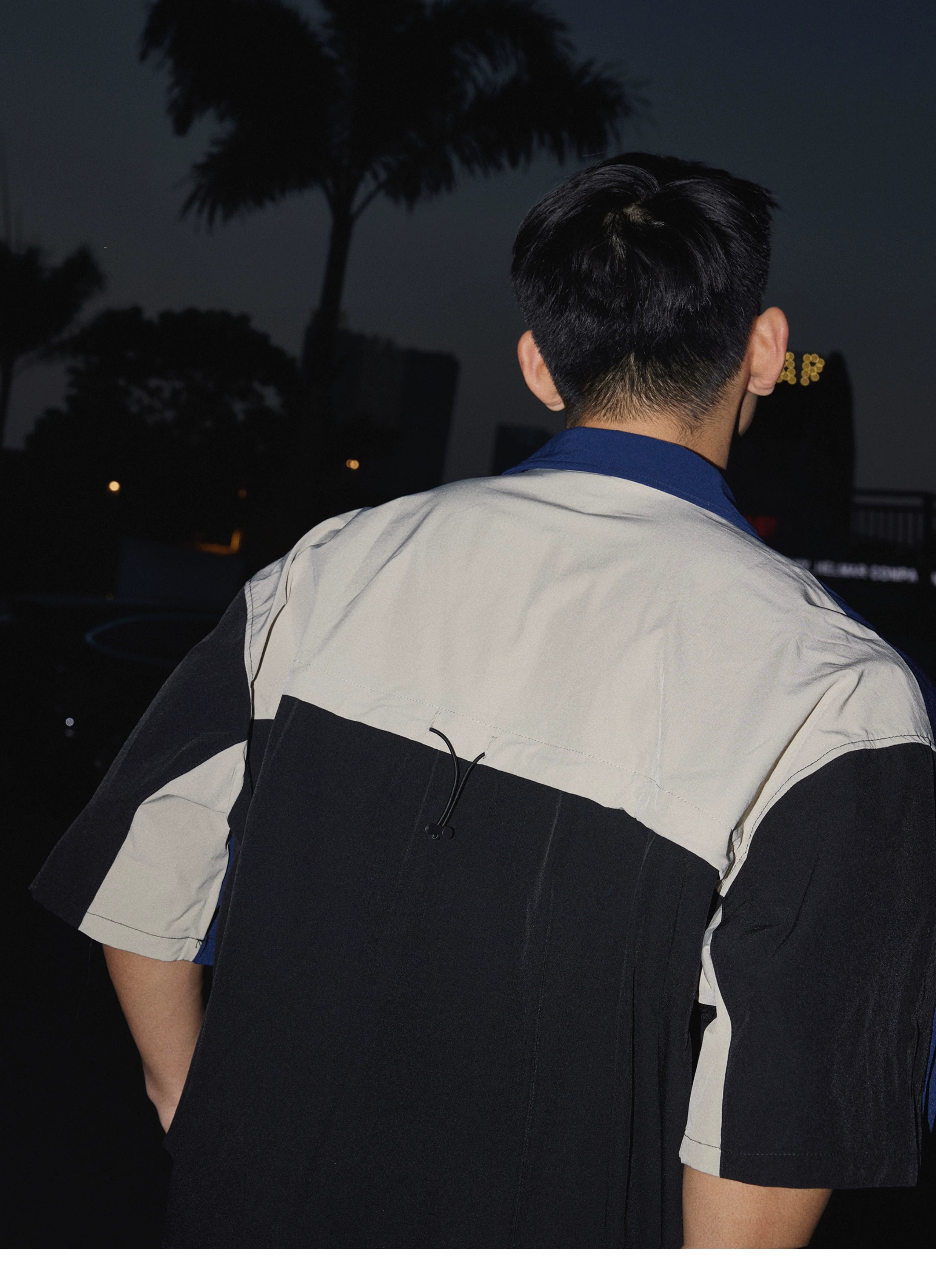 Colorblock Patchwork Shirt and Shorts Setup
