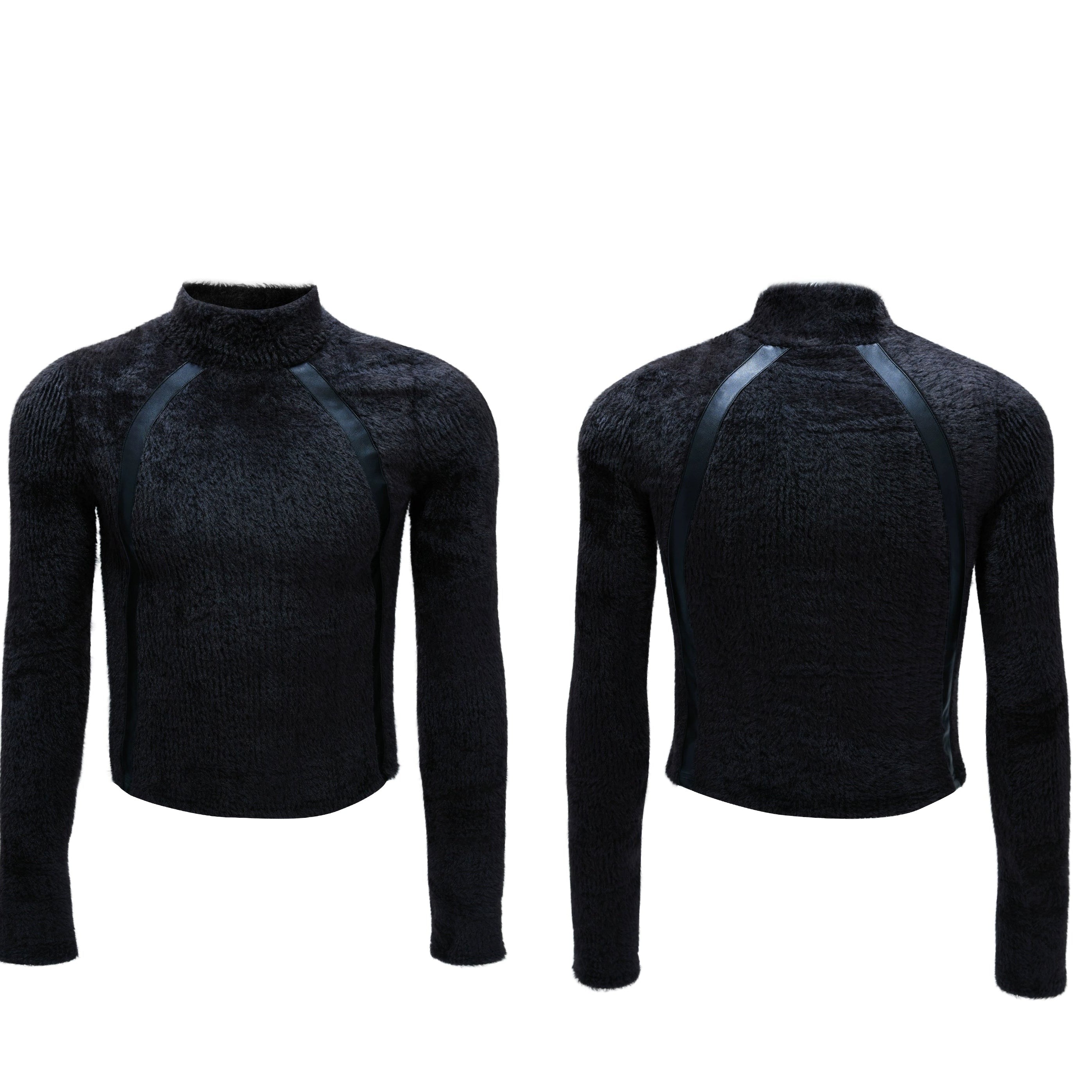Futurist Texture Panel Turtleneck