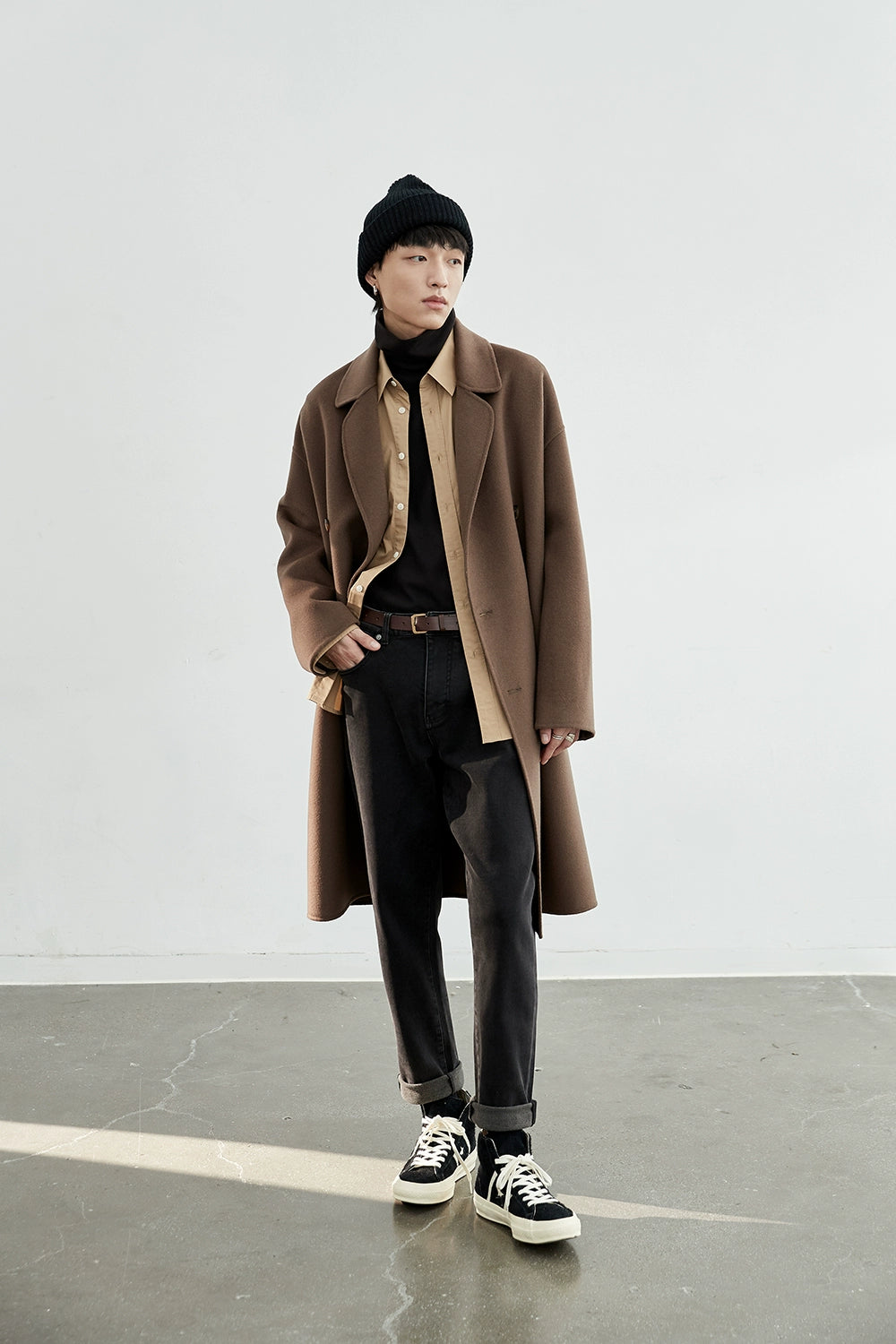 Double-Breasted Oversized Long Coat