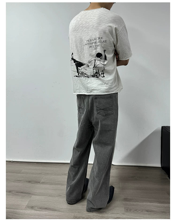 Wide-Leg Classical Wash Jeans
