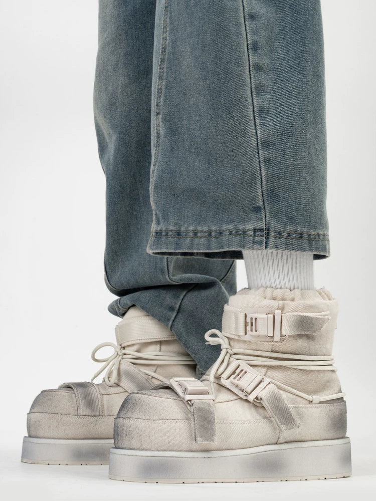 Lunar Drift Shearling Buckle Boots