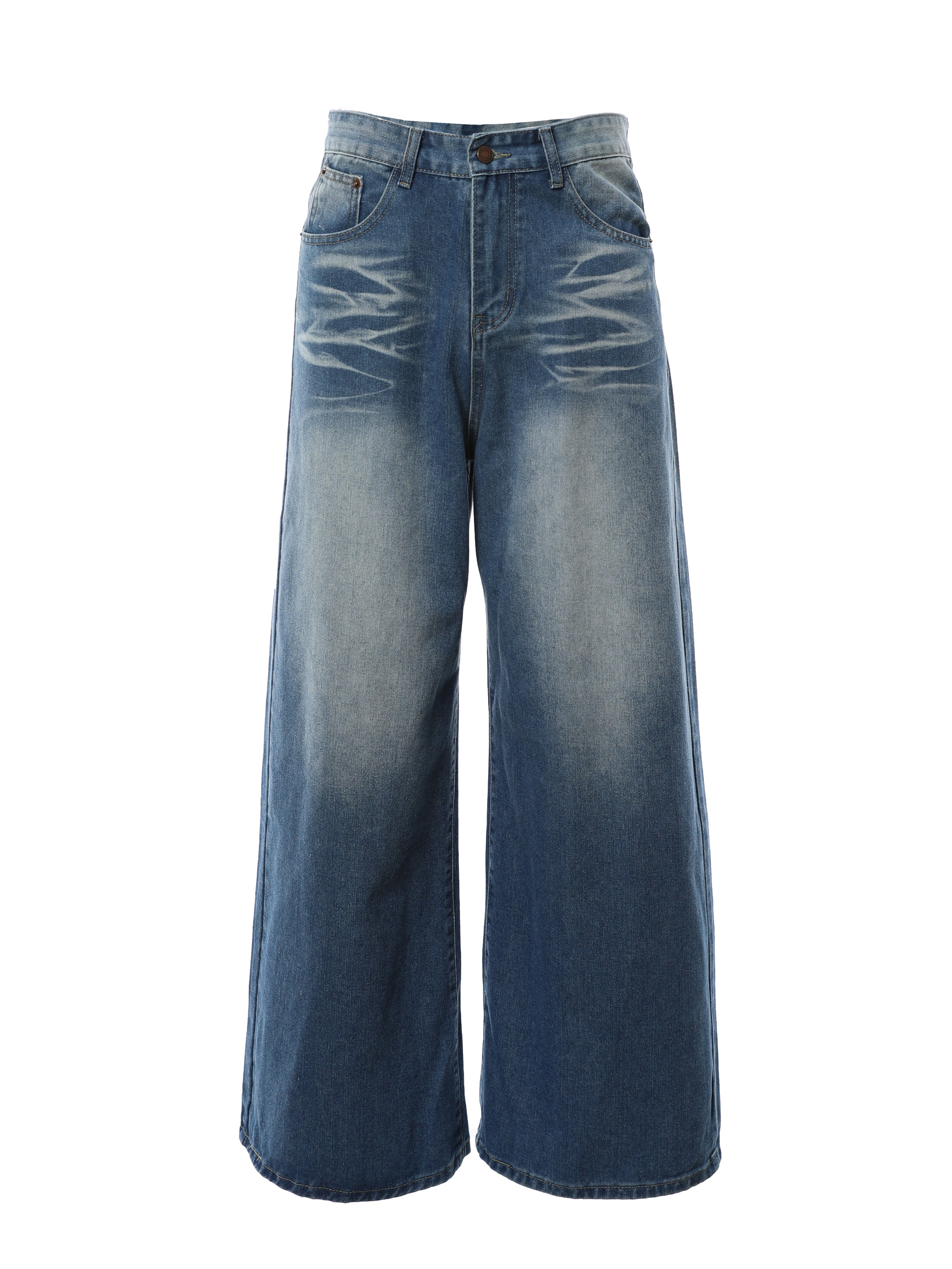 Oceanic Waves Wide-Leg Jeans