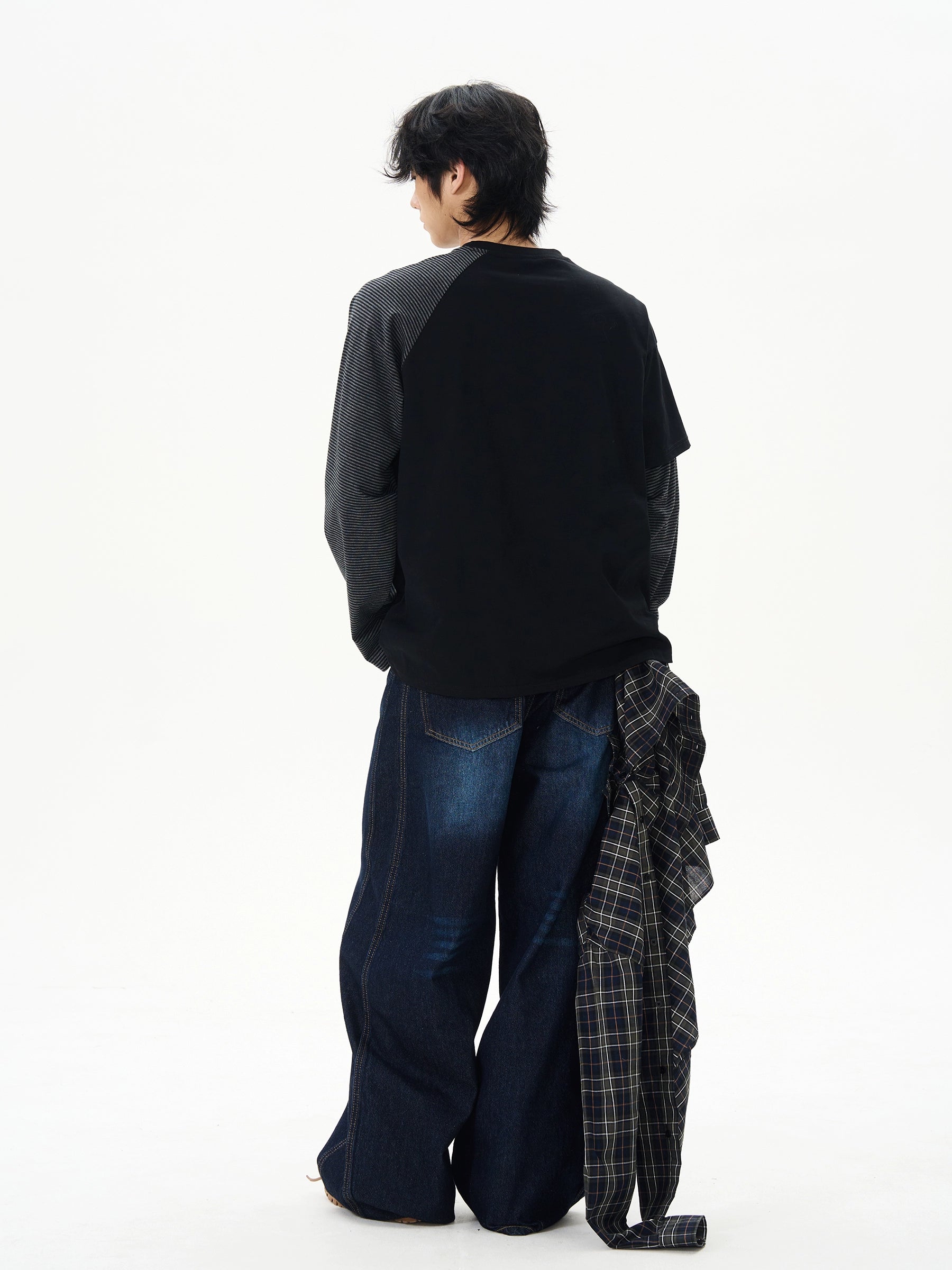 Layered Patchwork Varsity Long Sleeve Tee