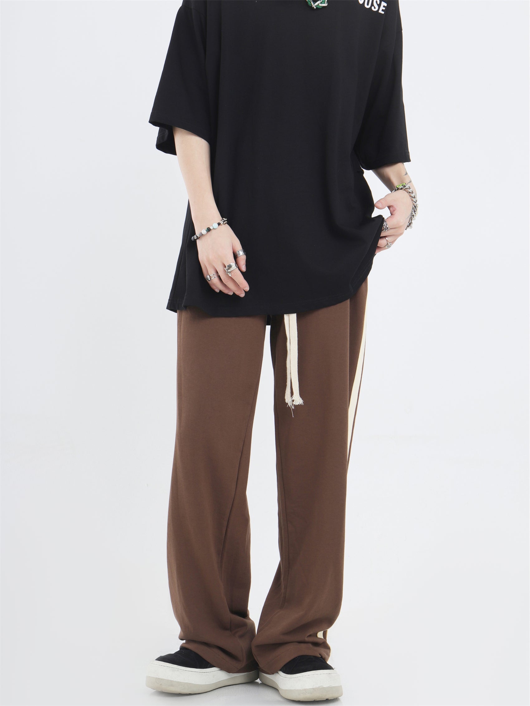 Striped Relaxed Fit Trousers - chiclara