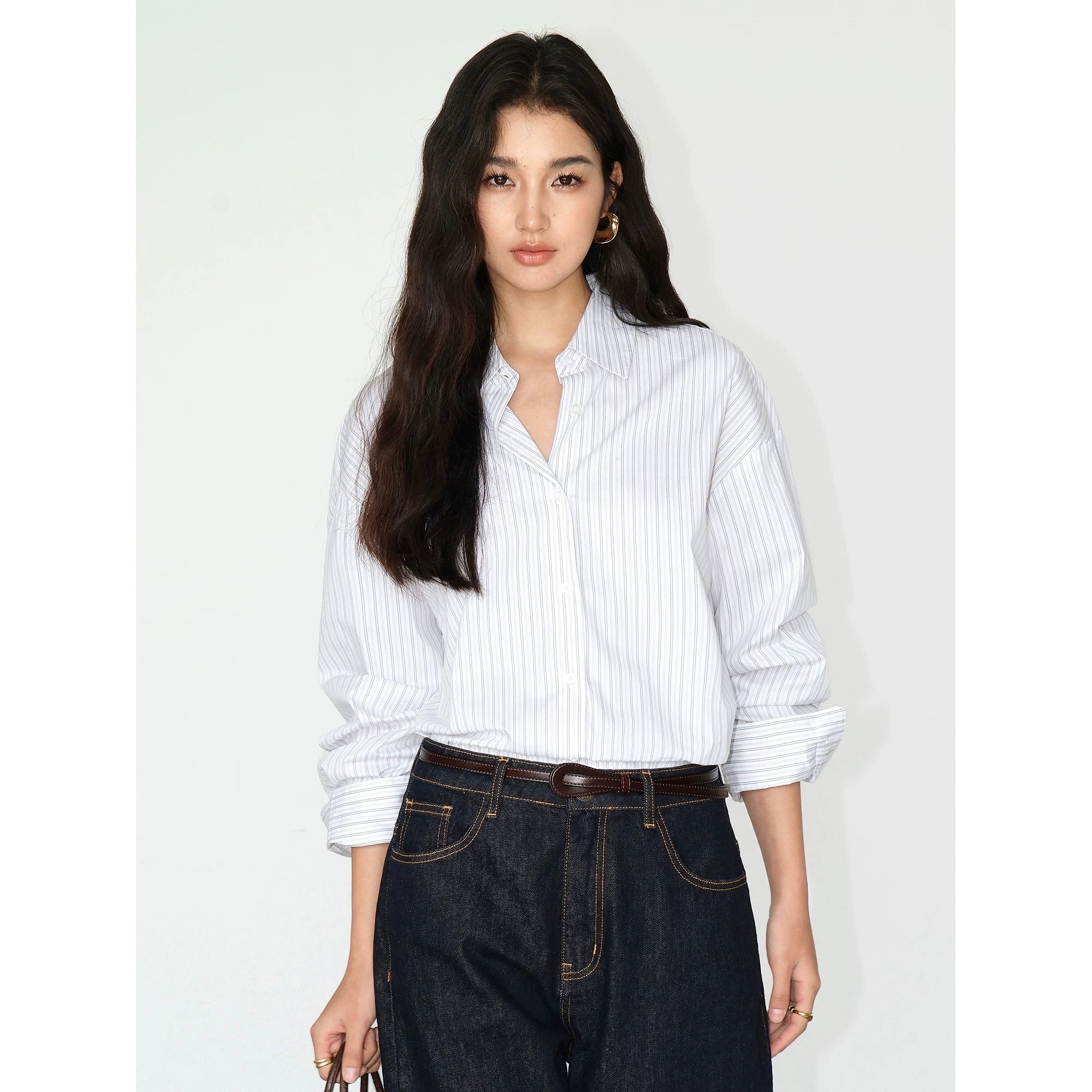 Relaxed Cotton Button Front Shirt