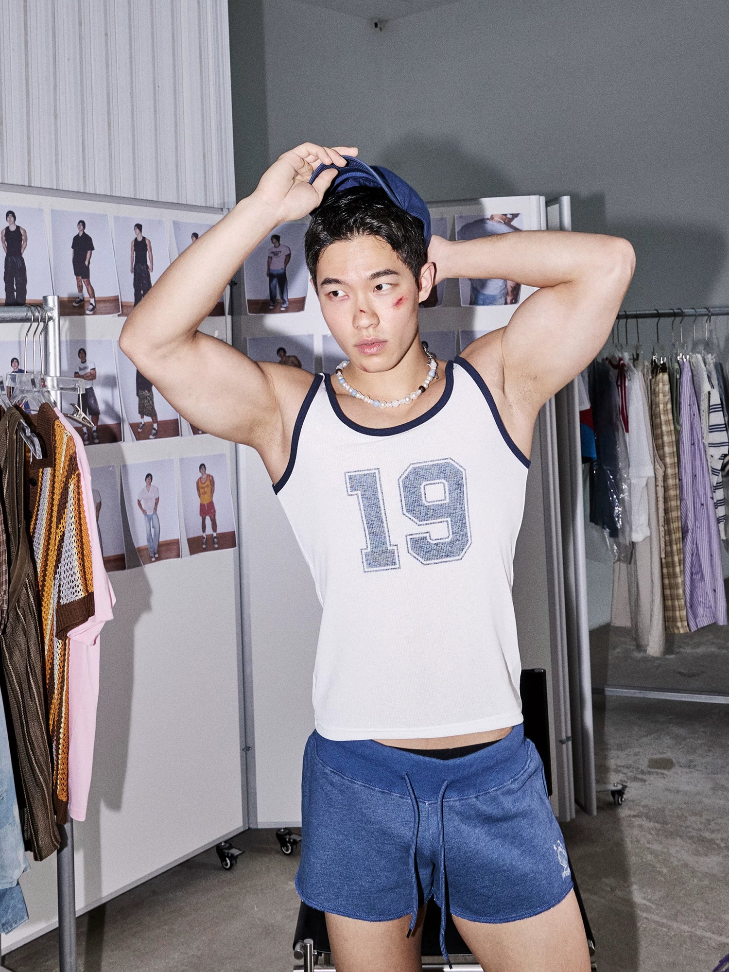 Indigo Cutoff Lounge Sweat Shorts