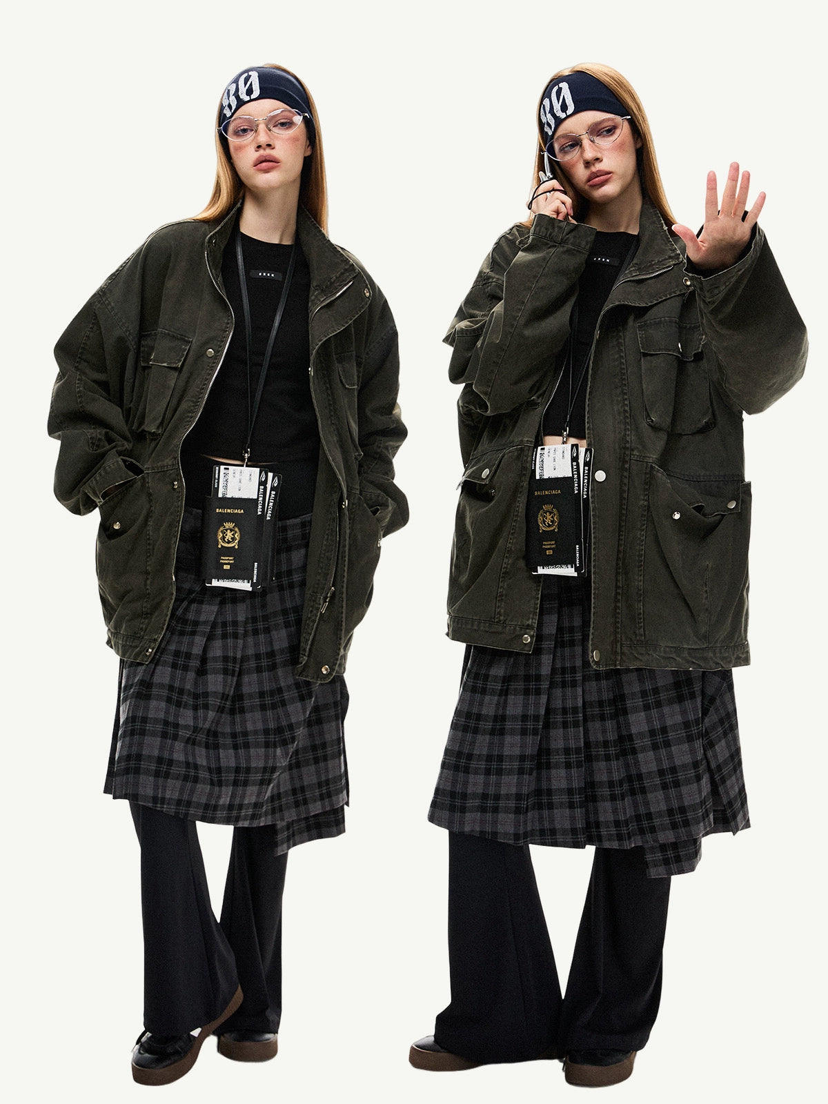 Oversized Olive Green Utility Jacket
