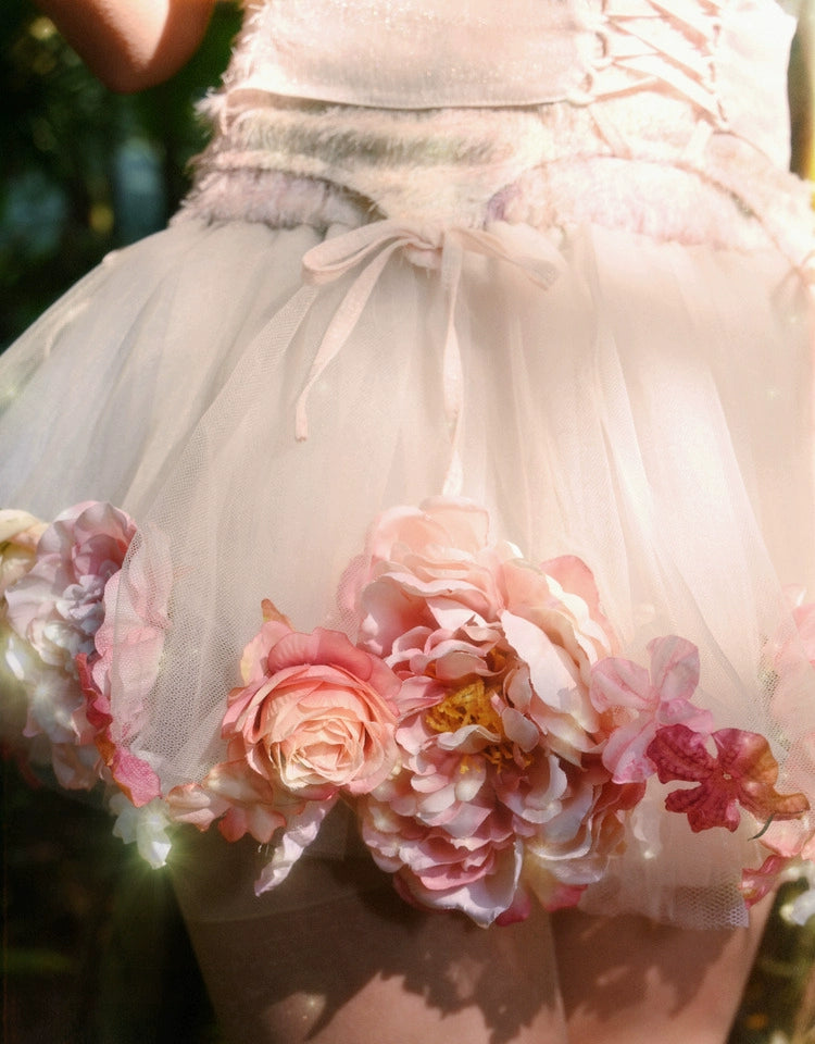 Flower-patterned Tulle Petticoat