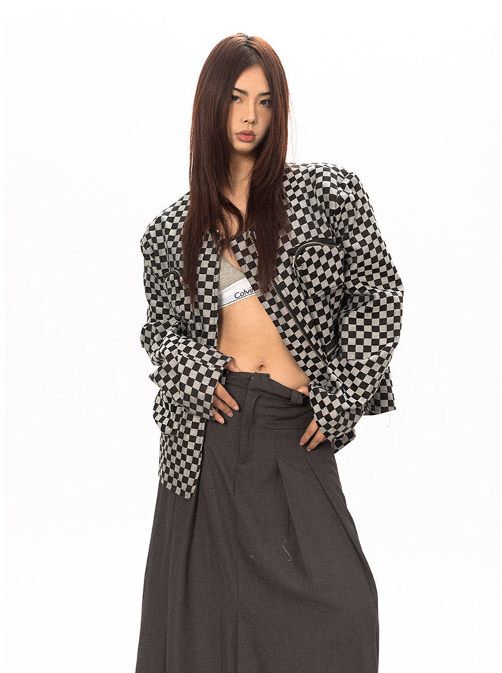 Checkered Bomber Street Jacket