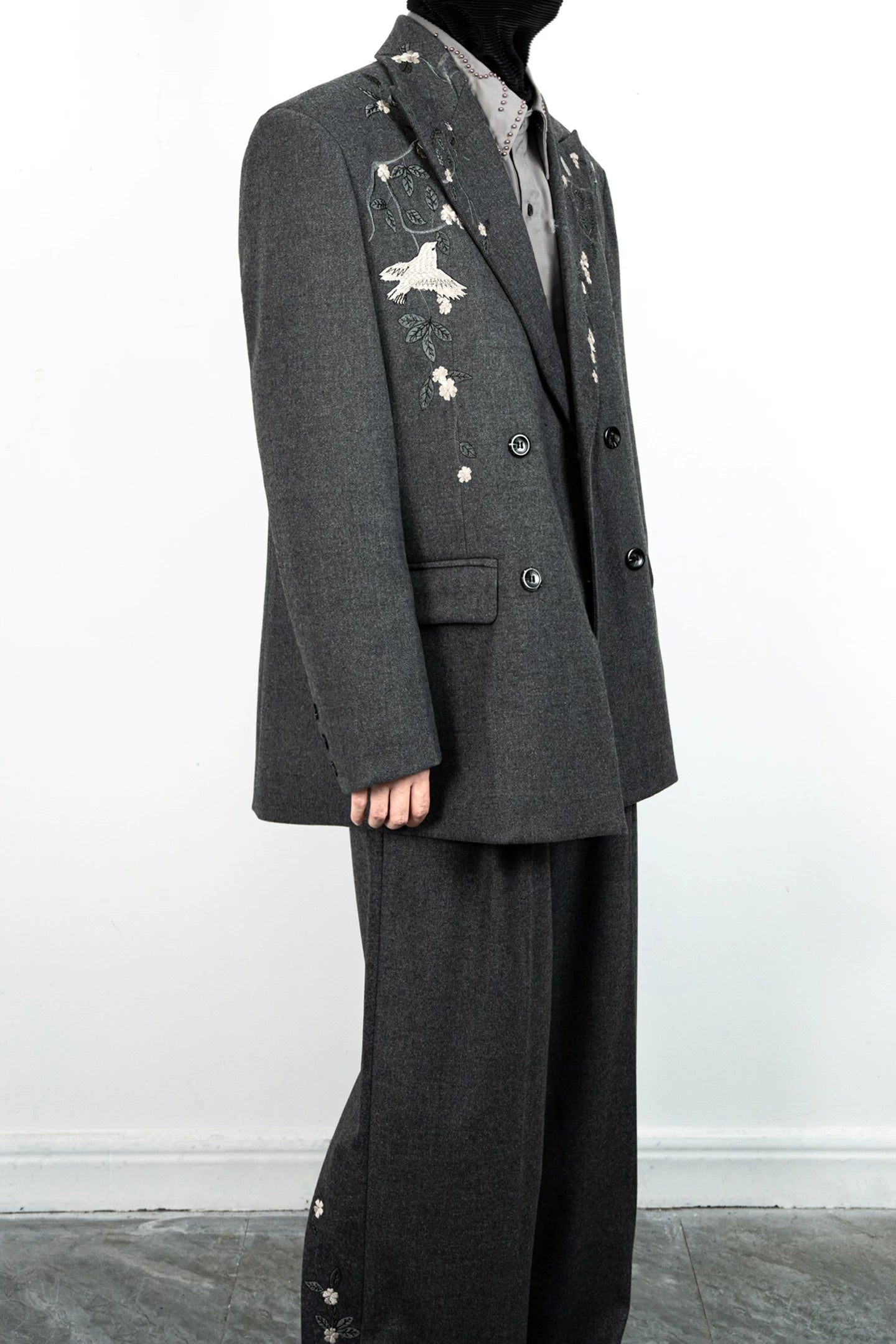 Midnight Aviary Embroidered Power Jacket