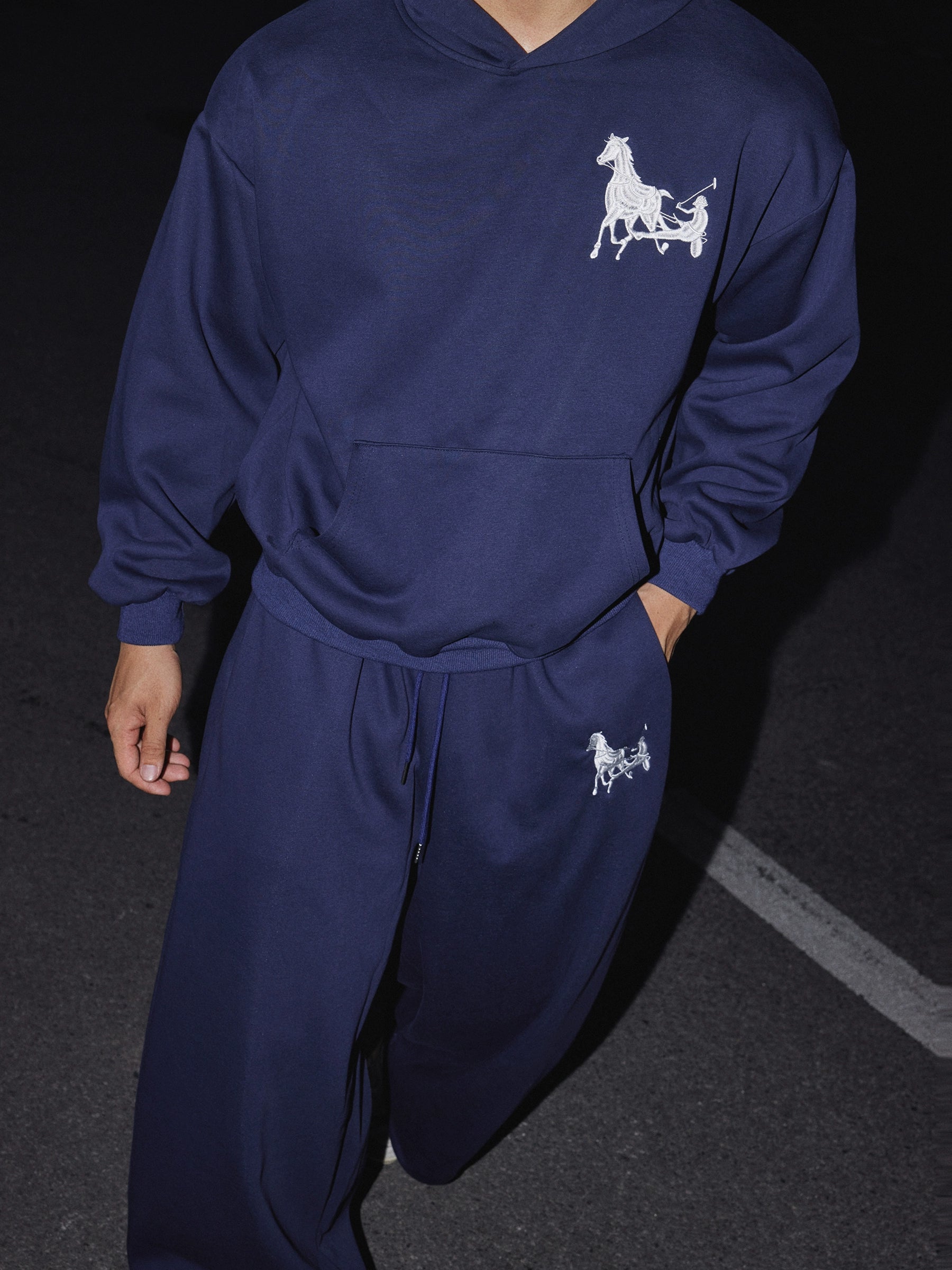 Horse Embroidery Navy Tracksuit
