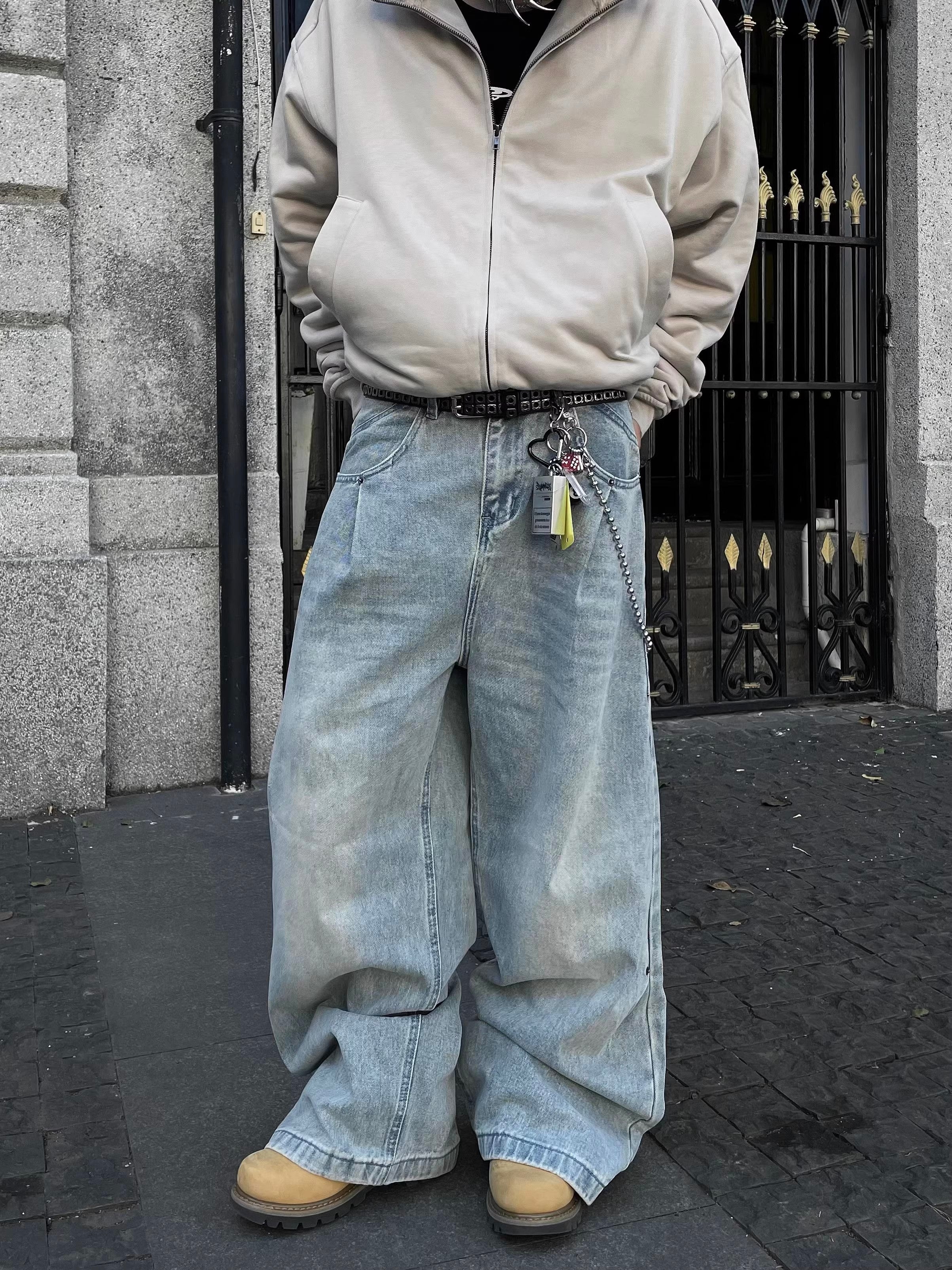 Frosted Stone Wide Leg Jeans