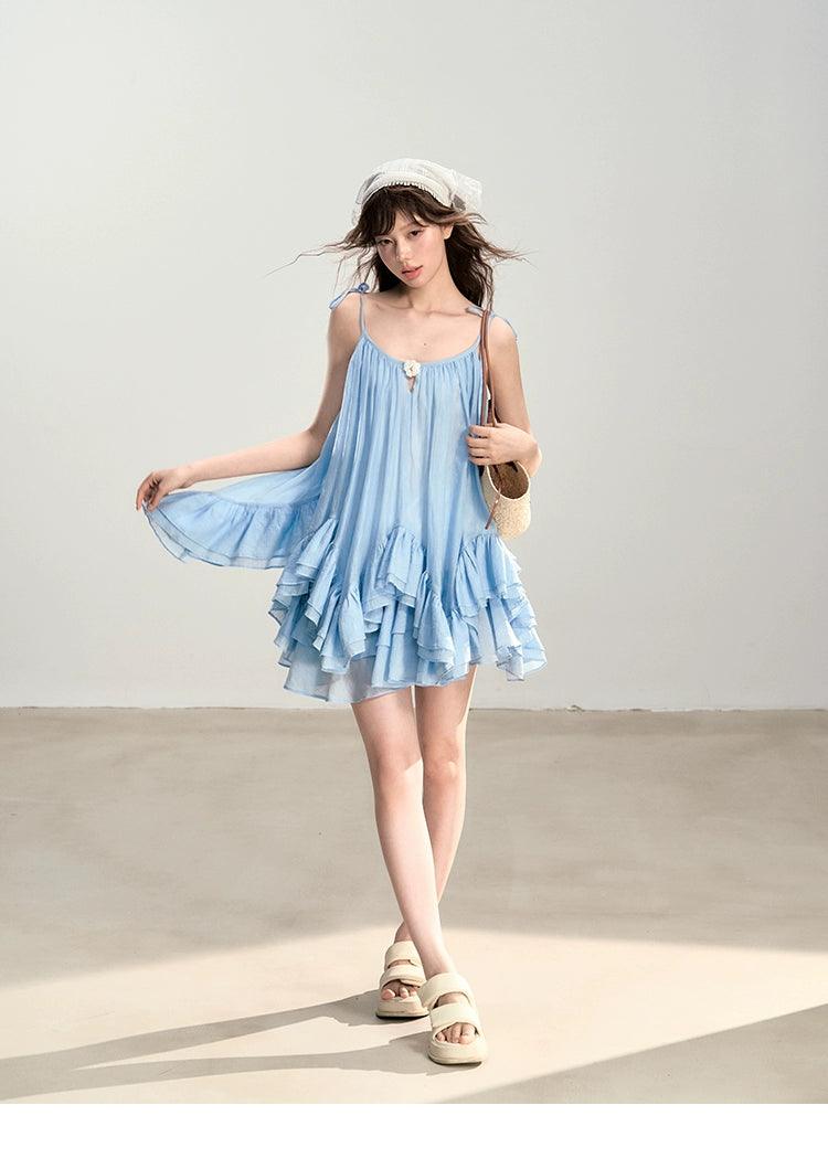 Lavender Breeze Ruffle Swing Dress