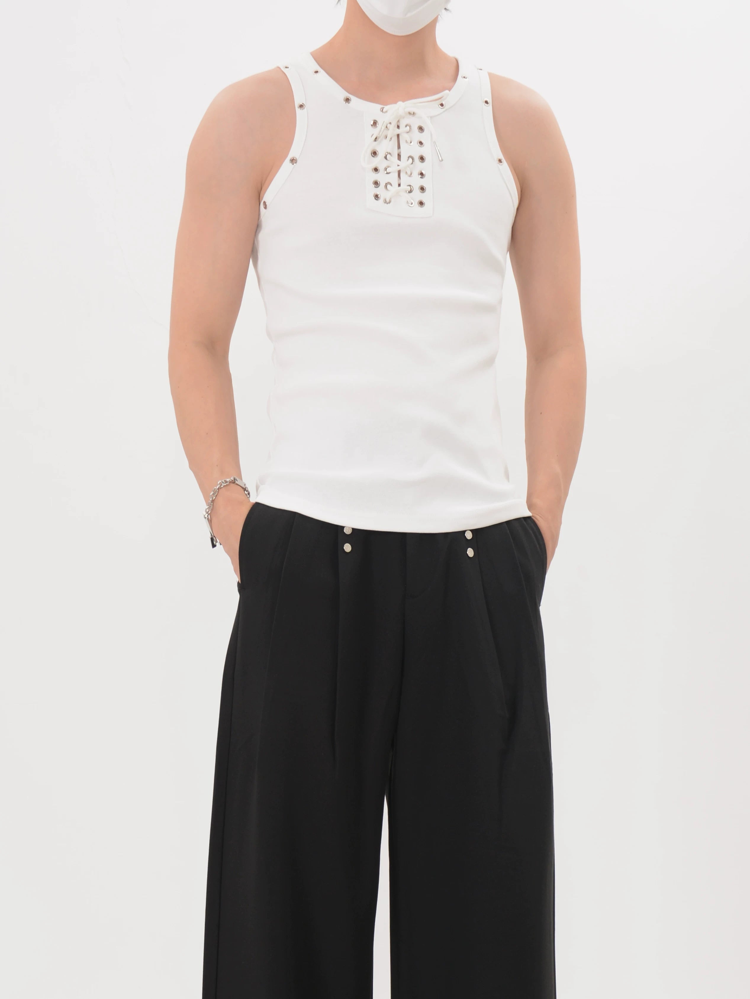 Midnight Grommet Lace Tank