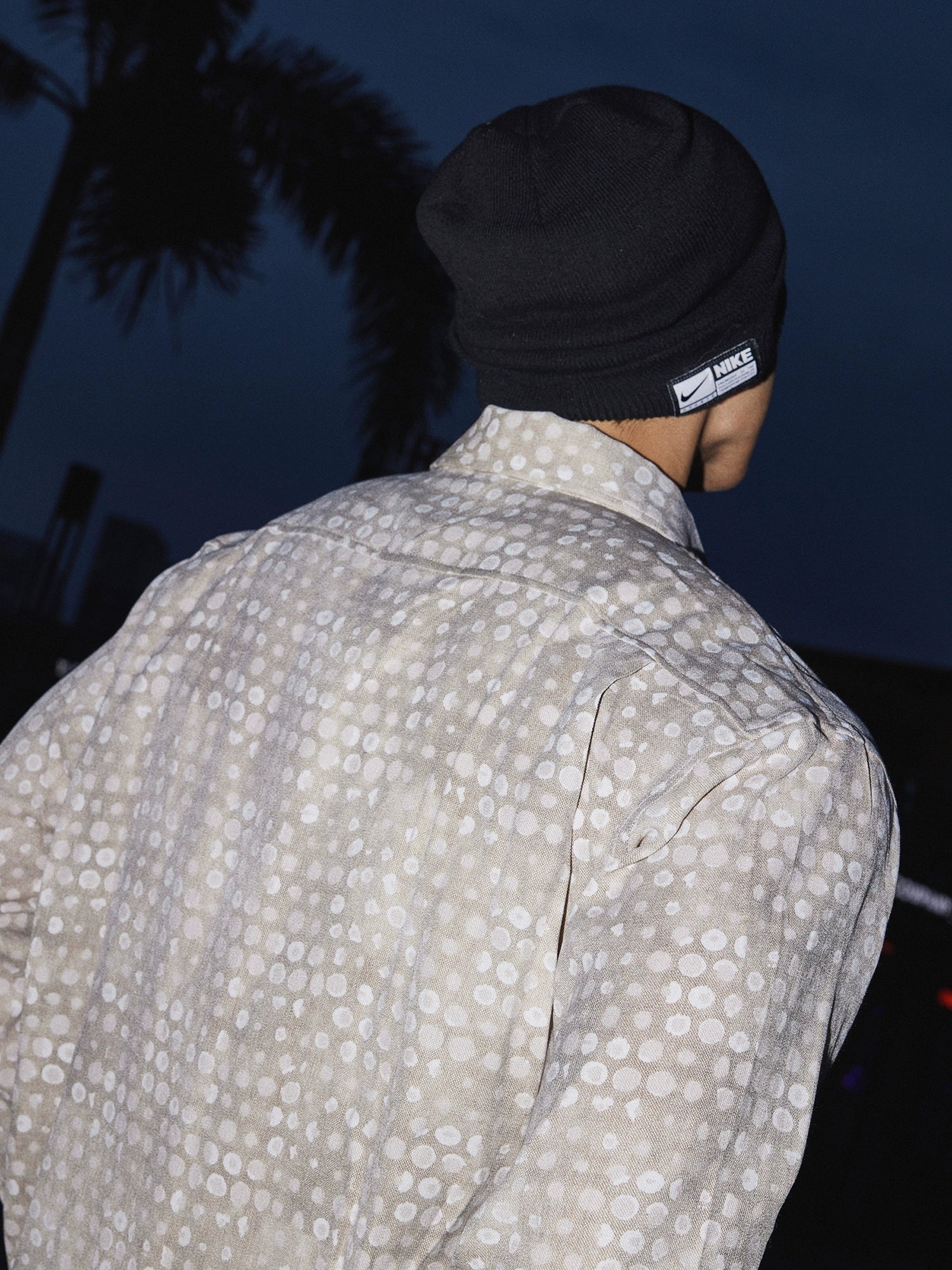 Polka Dot Sheer Button-Up Shirt