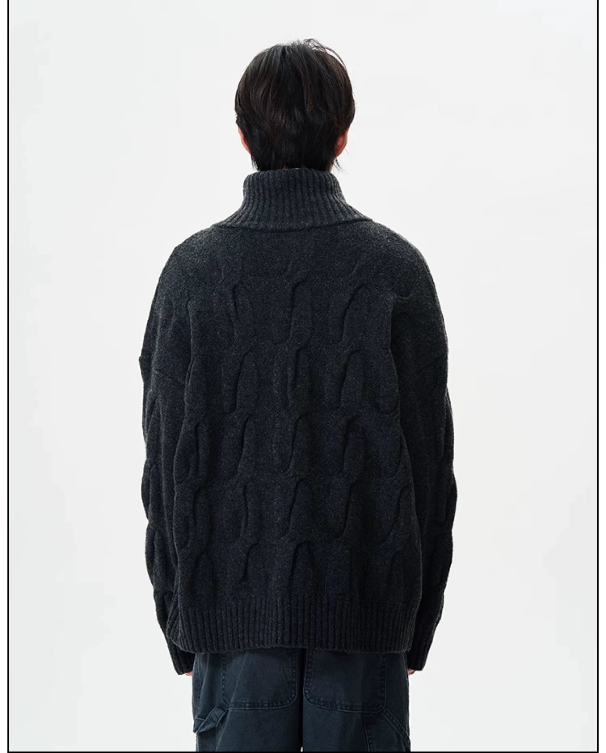 Chunky Cable Knit Zip Cardigan