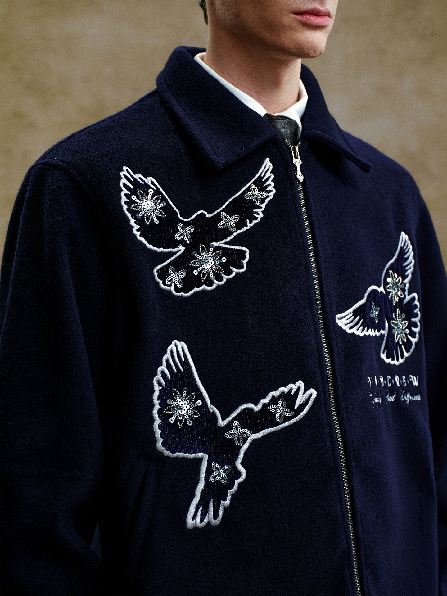 Bird Zip-Up Wool Jacket