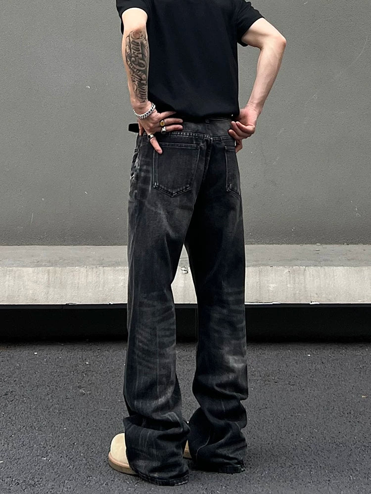 Smoke Wash Graffiti Jeans