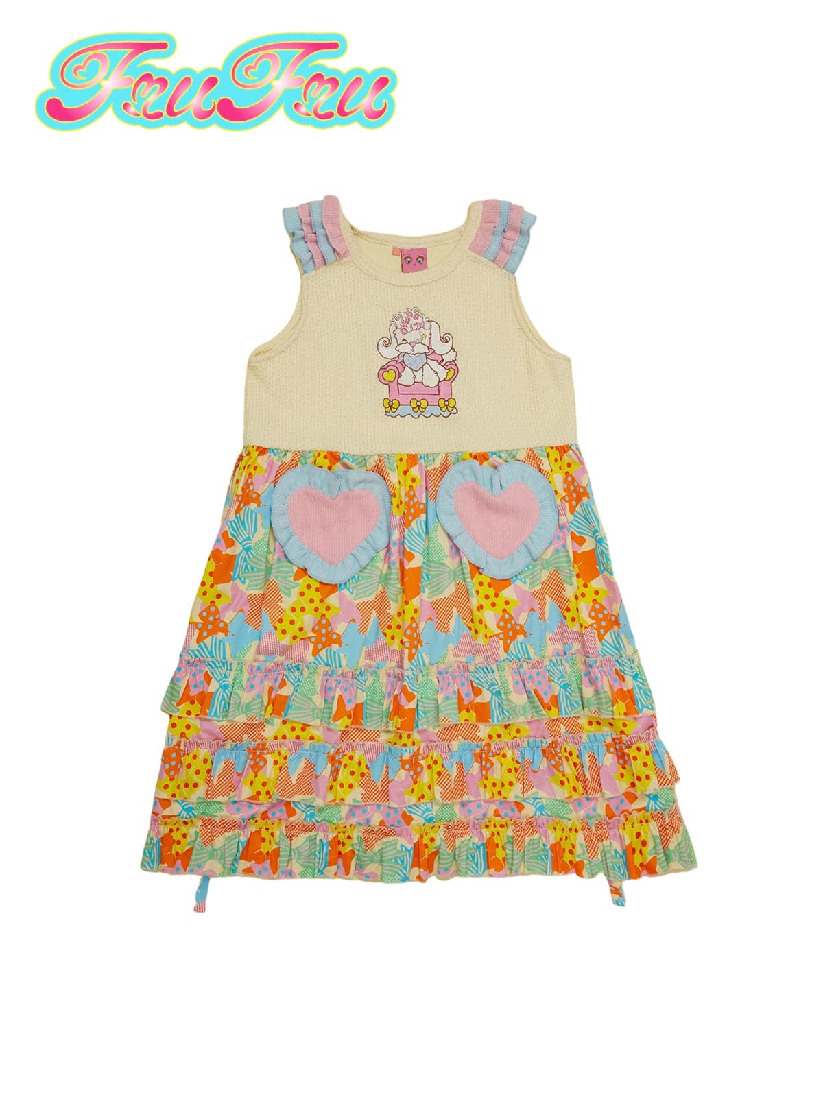 Cute Knitted Patchwork Dress With Embroidery Print - chiclara