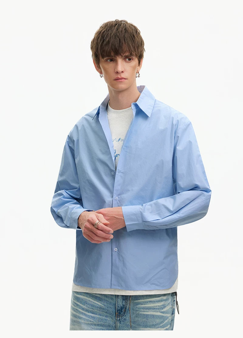 Cobalt Rush Oversize Poplin Shirt