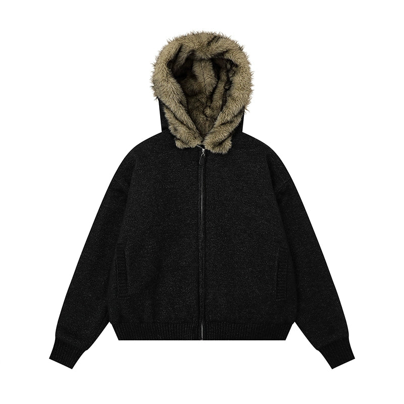 Frostbite Plush Knit Hoodie Jacket
