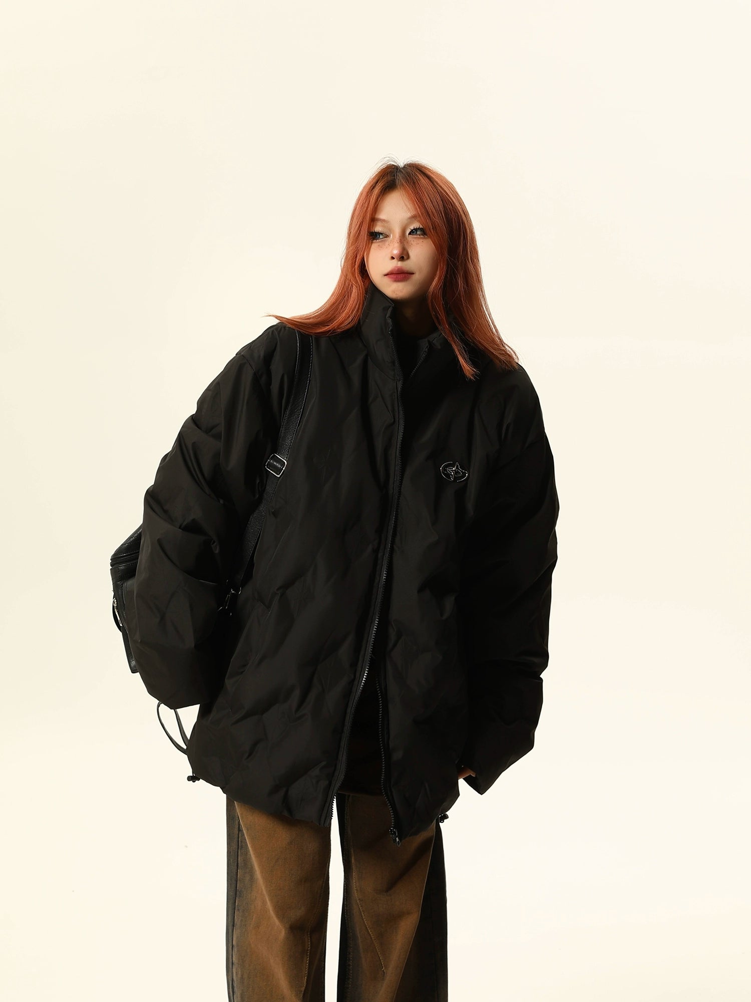 Black Oversized Bomber Jacket