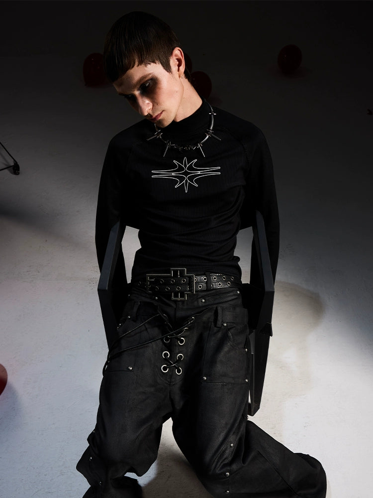 Starlit Rift Gothic Mockneck Top