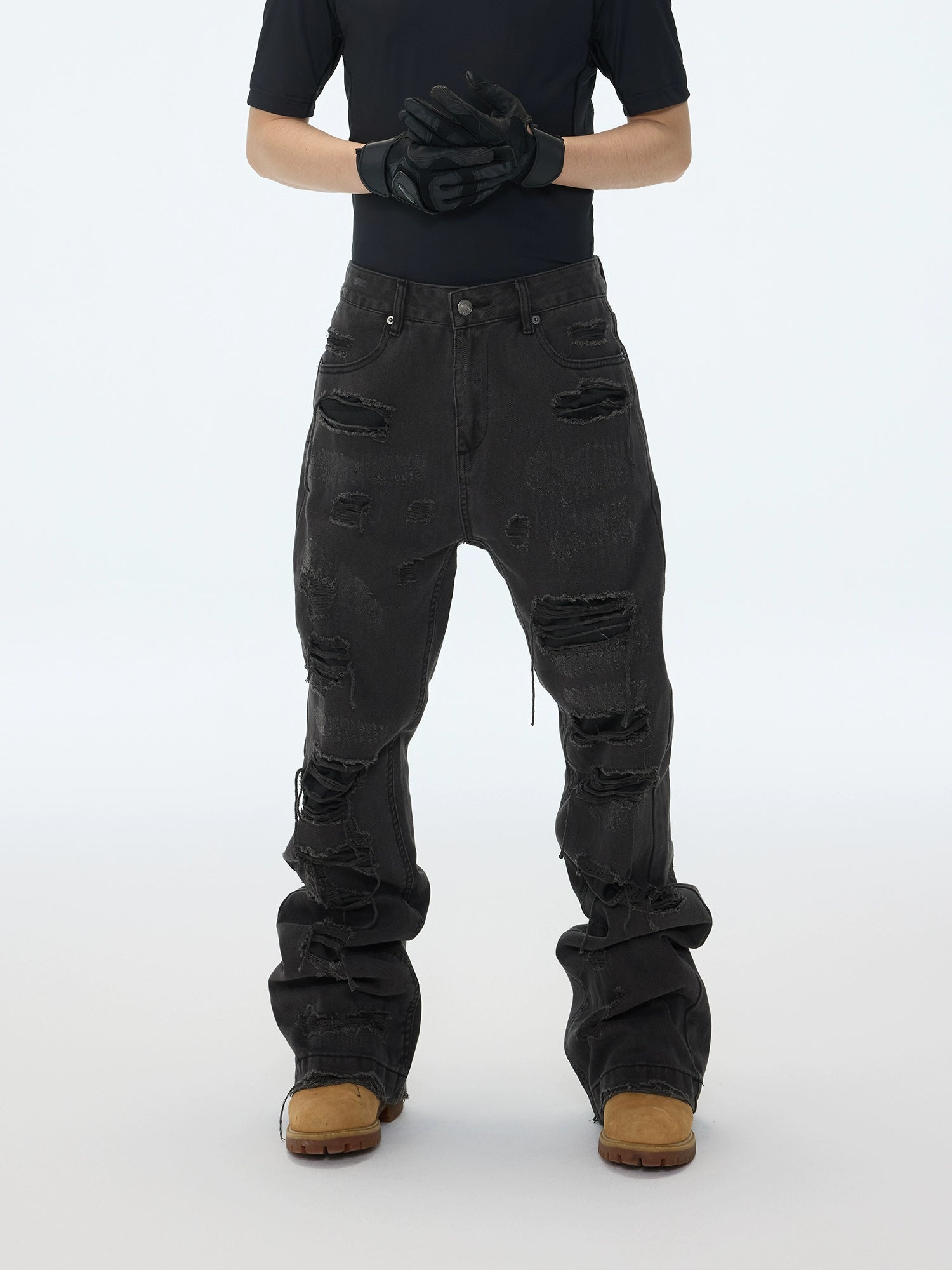 RuinForge Stacked Destroyed Jeans