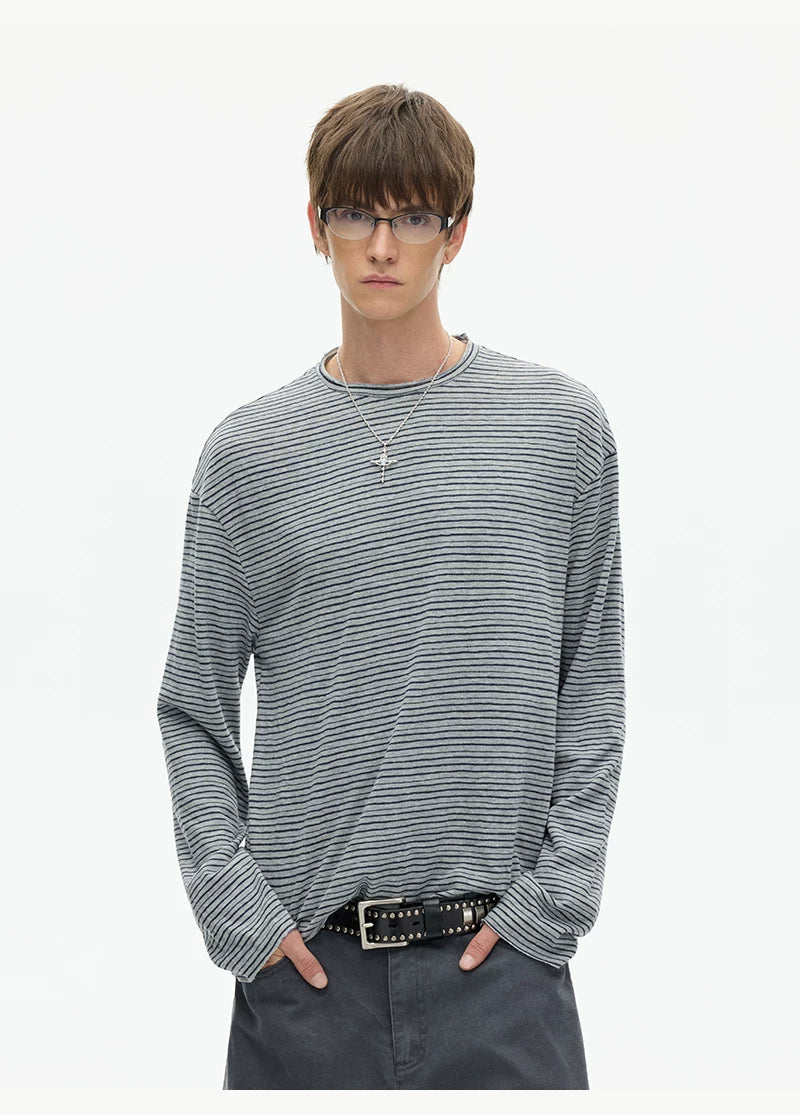 Tidal Stripe Layered Long Sleeve Tee
